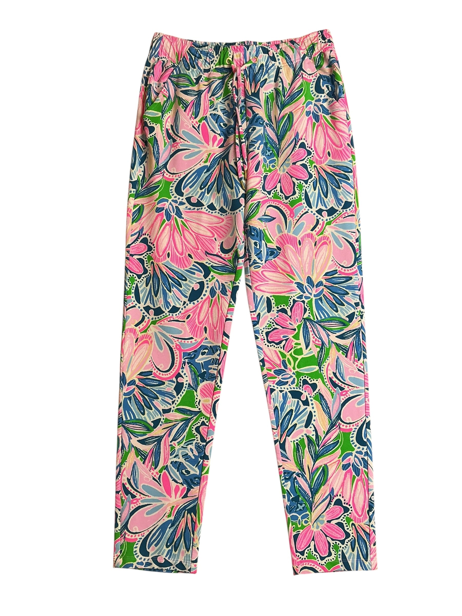 Lilly Pulitzer Emora Knit Pant - Gecko Green Tiger Sunrise - Size XS