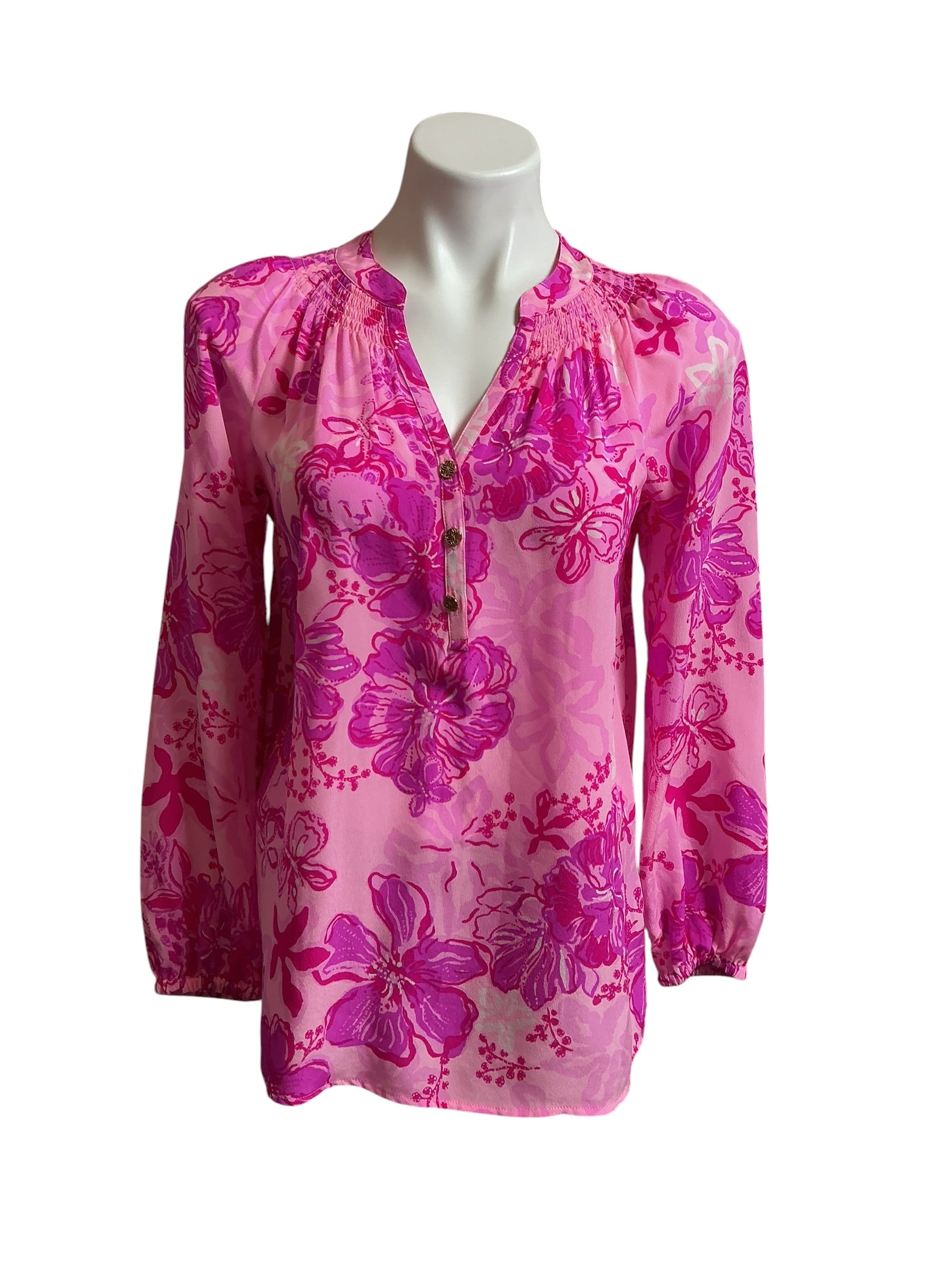 Lilly Pulitzer NWT Elsa Top Parigi Pink Supporting Squad - Size XS