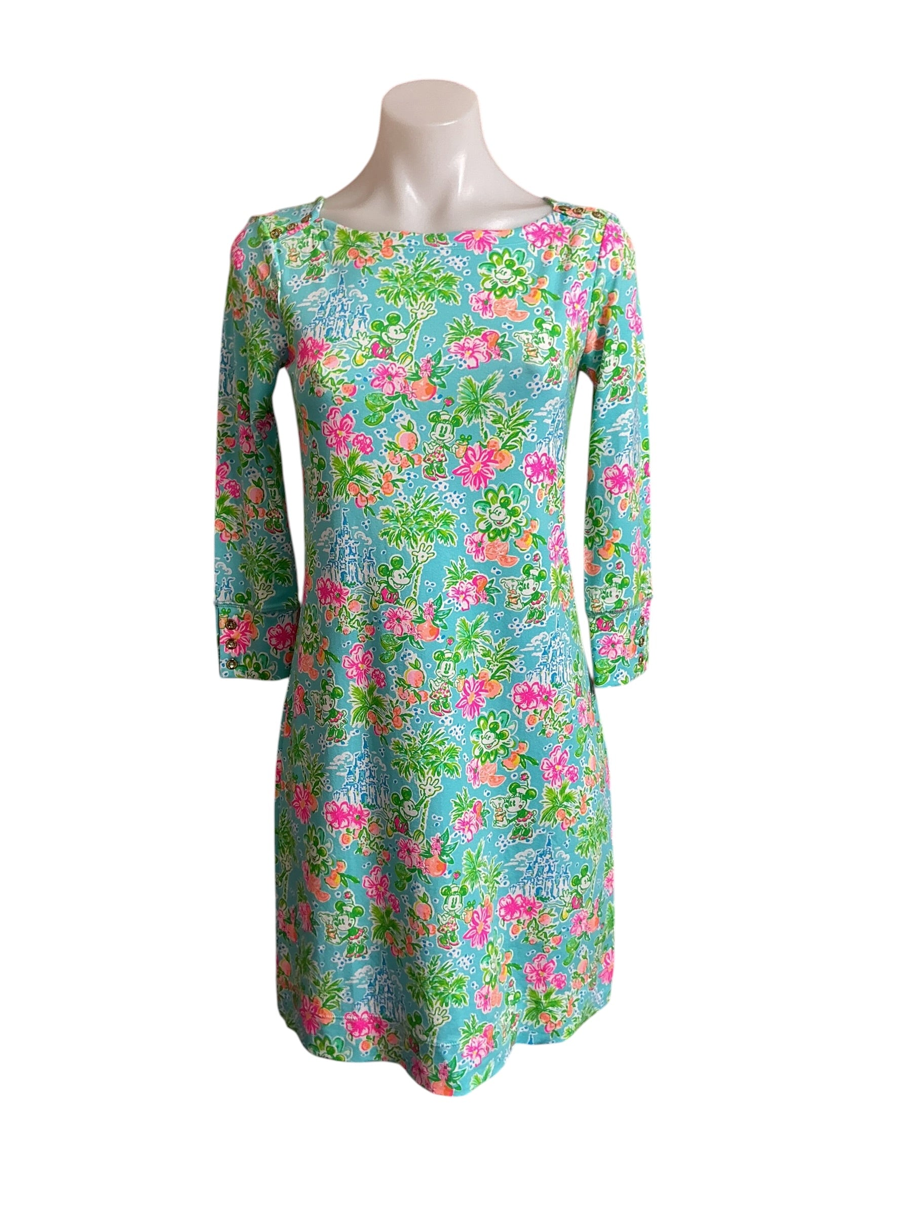 Lilly Pulitzer NWT Sophie Dress Blue Ibiza Lilly Loves Disney - Size XS