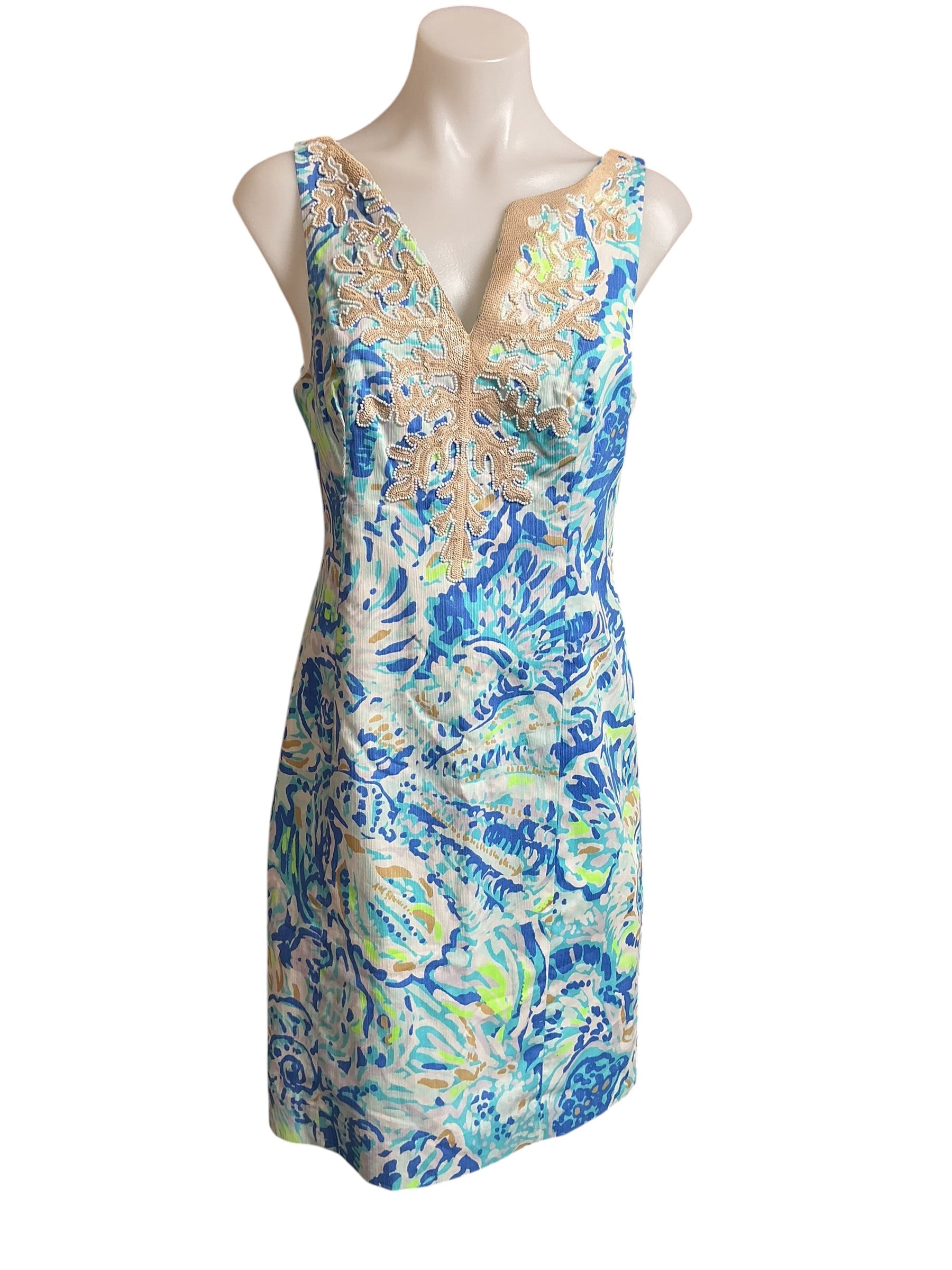 Lilly Pulitzer NWT Gabby Shift Dress Bennet Blue Salty Seas - Size 4