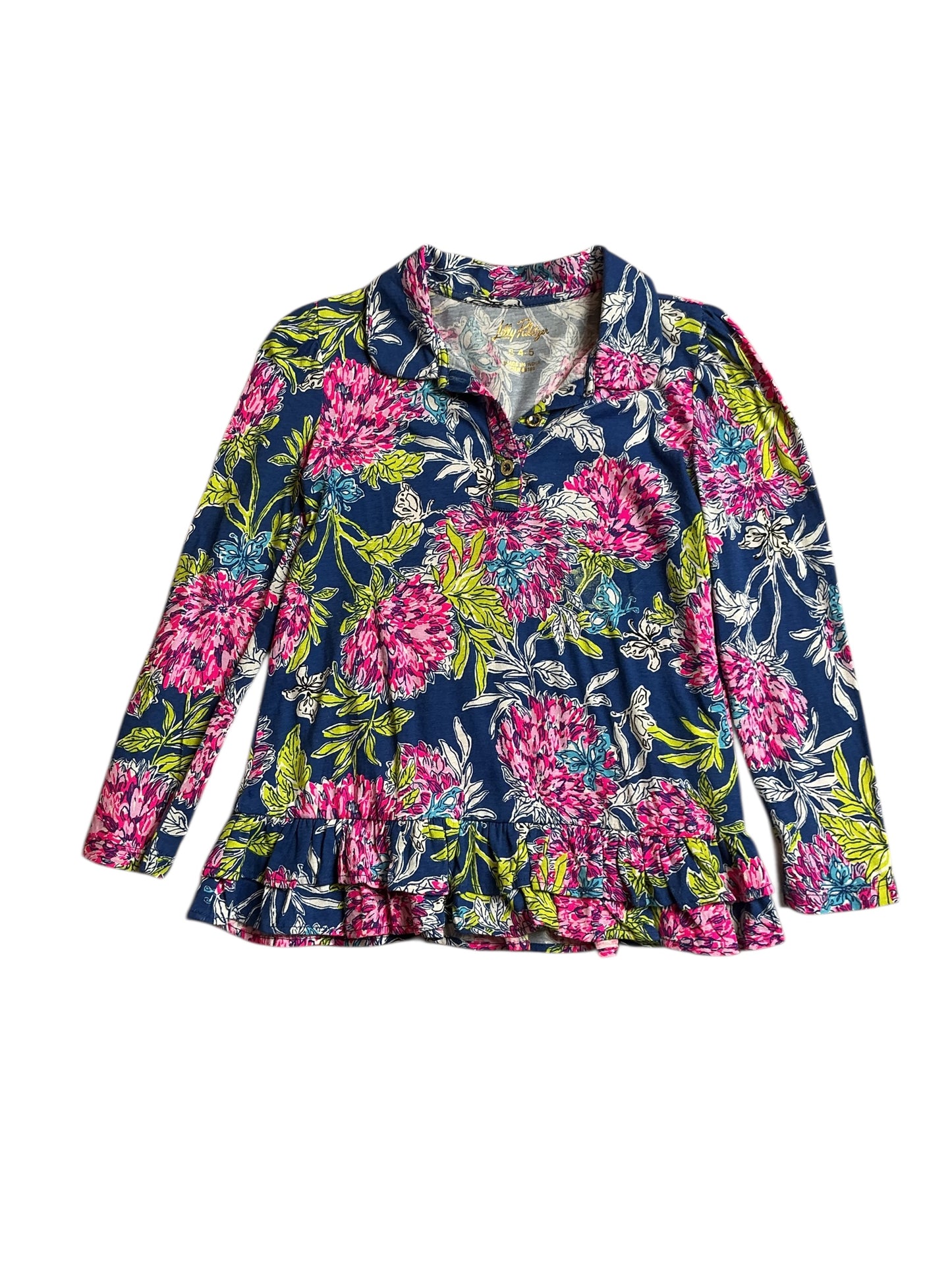 Lilly Pulitzer Girls Penelope Tunic Multi Dahlia Licious - Size S (4-5)