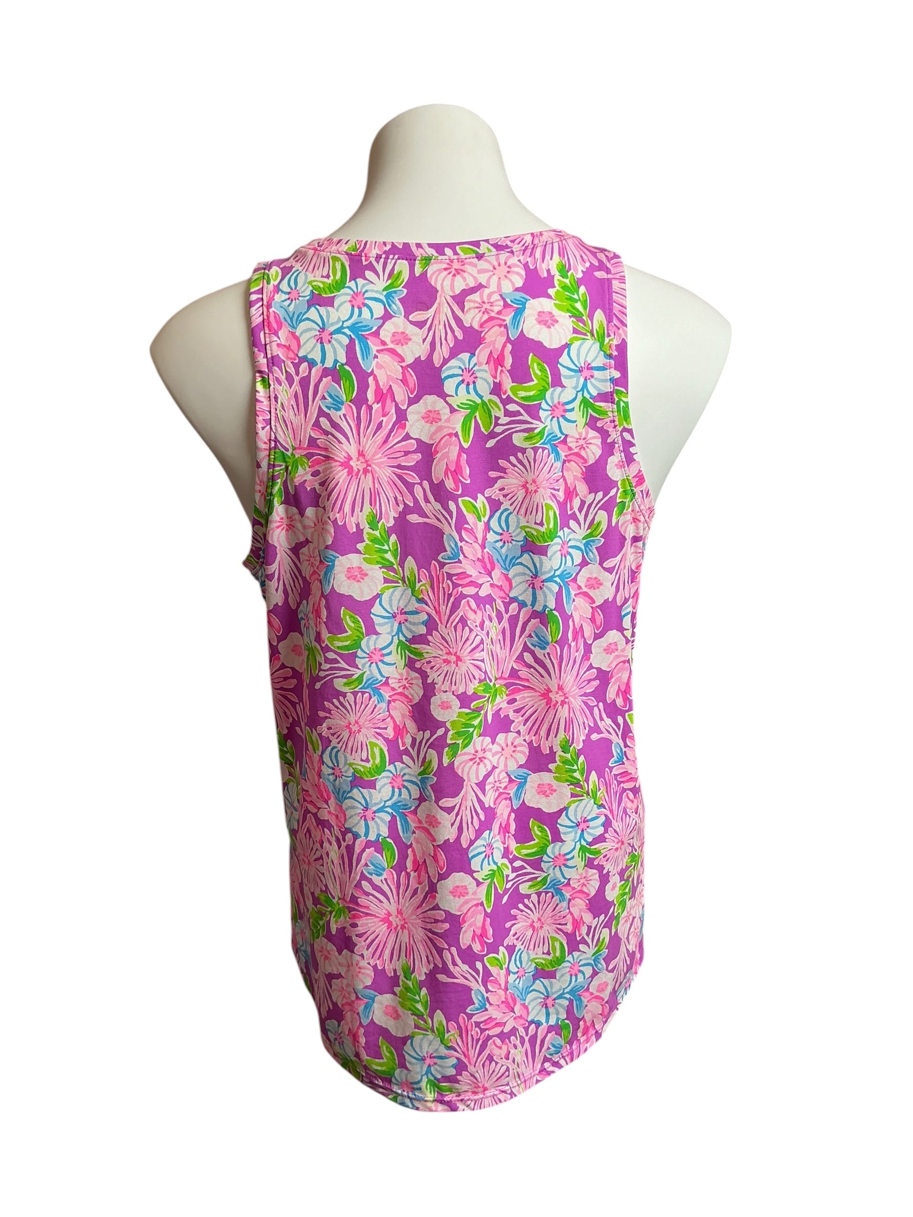 Lilly Pulitzer Westley Tank Top UPF 50+ Amethyst Mom's The Word - Size M