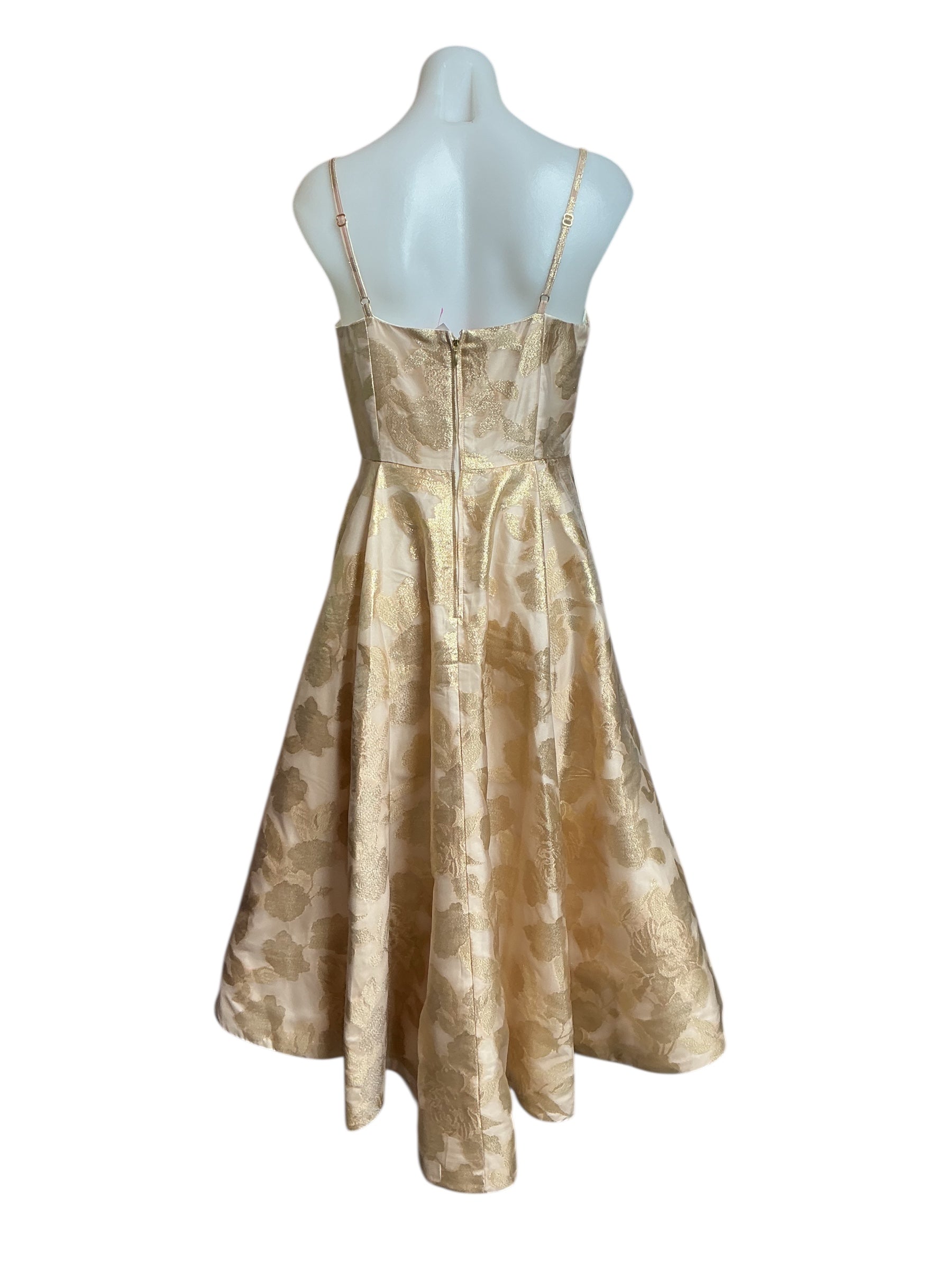 Lilly Pulitzer NWT Alisalynn Floral Brocade High Low Dress Gold Organza Brocade - Size 4
