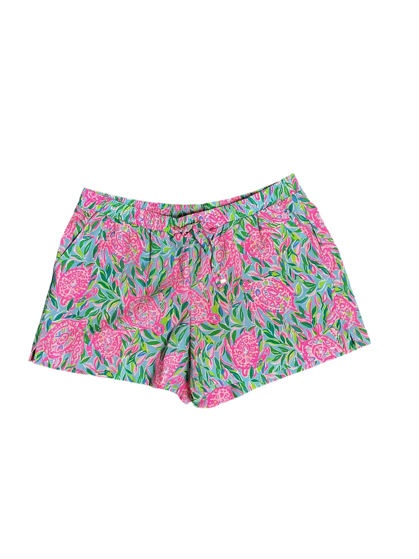 Lilly Pulitzer Katia Mid Rise Short Frenchie Blue Turtley In Love - Size XL