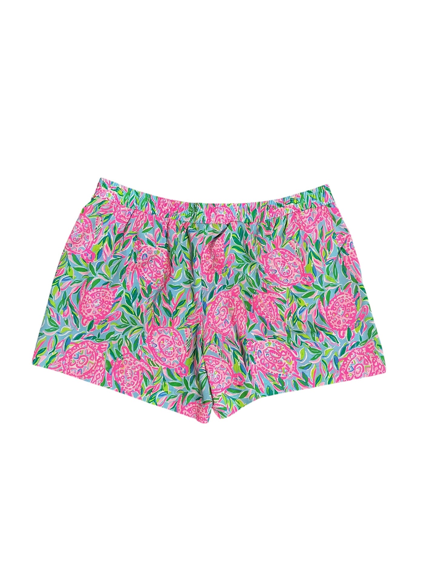 Lilly Pulitzer Katia Mid Rise Short Frenchie Blue Turtley In Love - Size XL