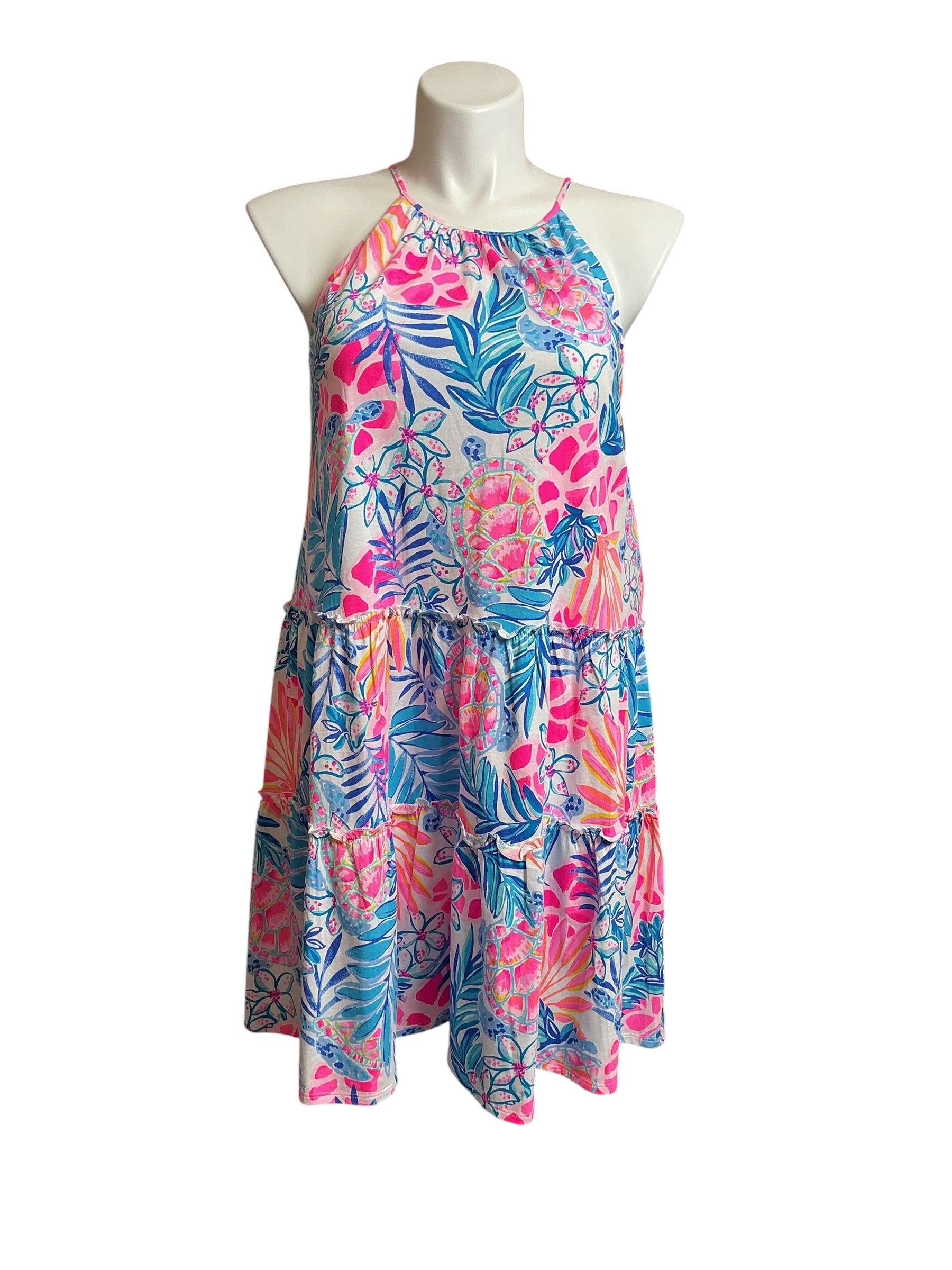 Lilly Pulitzer Evalyn Dress Resort White Rainforest Retreat - Size L