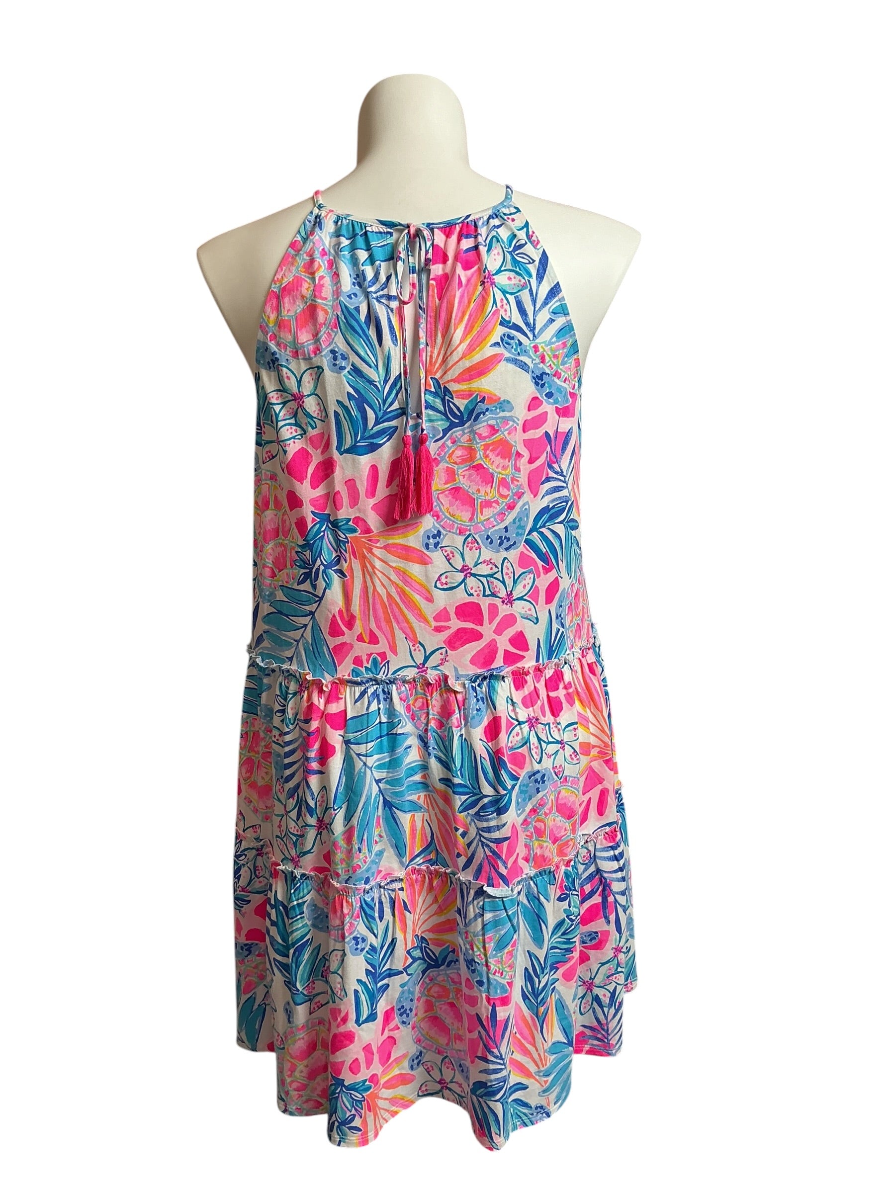 Lilly Pulitzer Evalyn Dress Resort White Rainforest Retreat - Size L