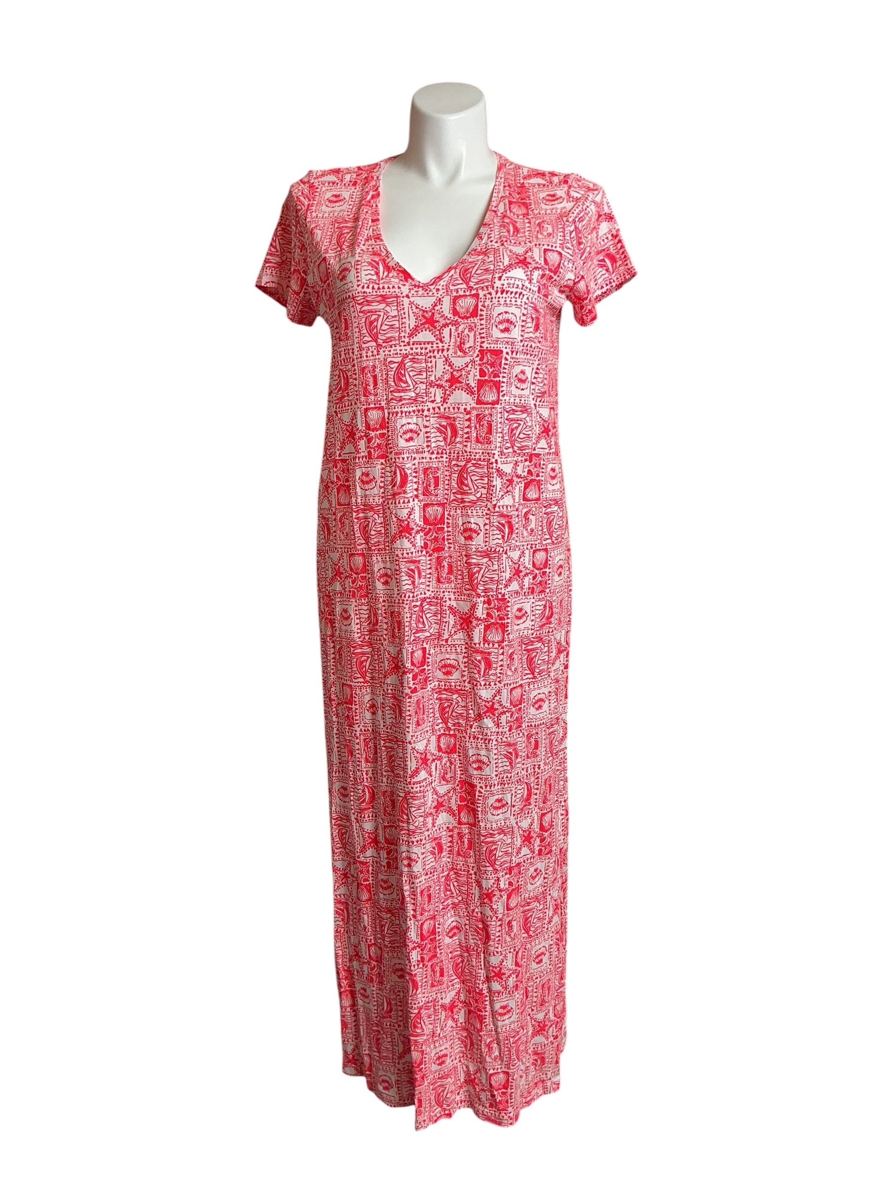 Lilly Pulitzer NWT Etta Short Sleeve Maxi Mizner Red Seaside Harbour - Size XL