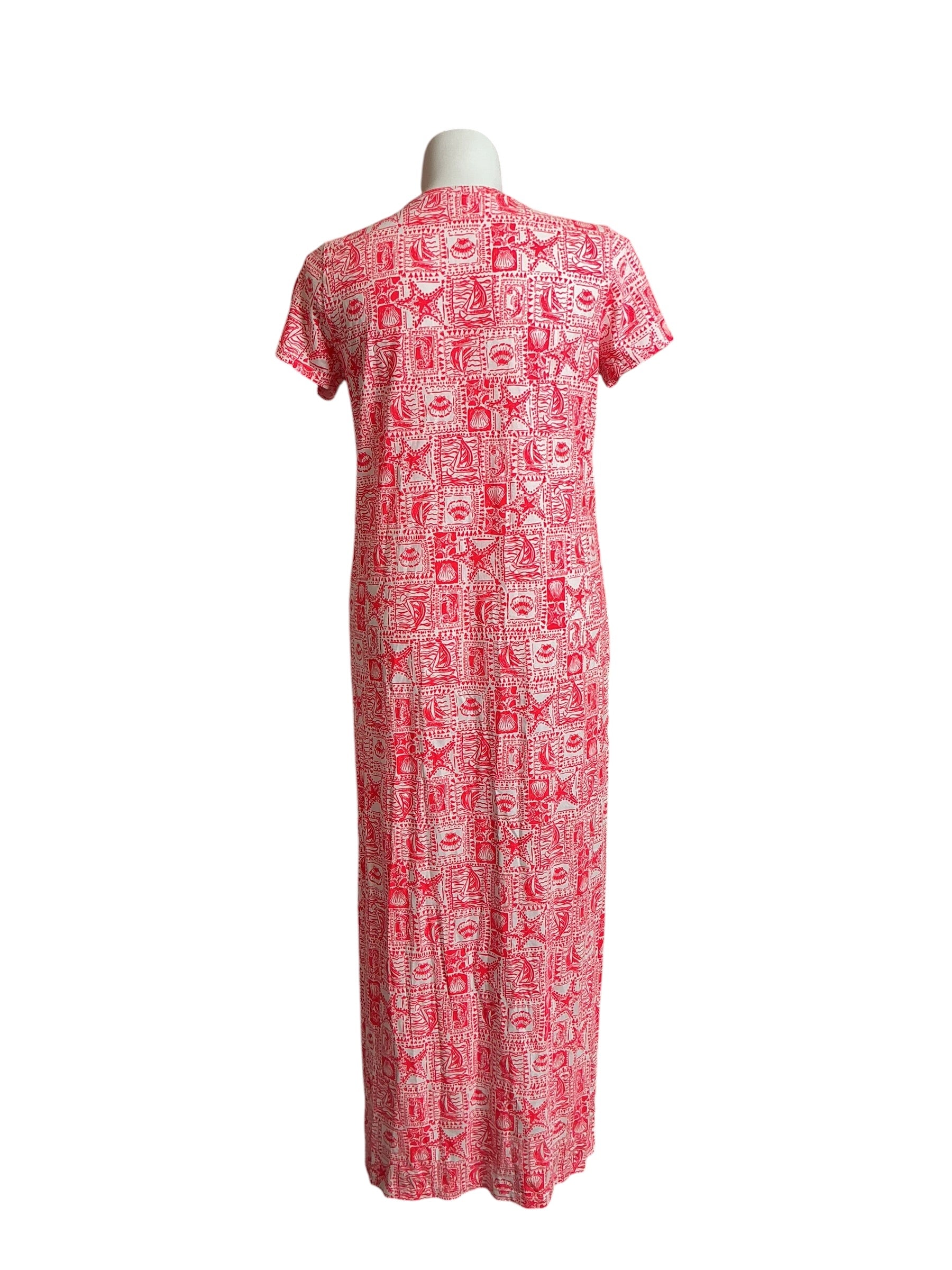 Lilly Pulitzer NWT Etta Short Sleeve Maxi Mizner Red Seaside Harbour - Size XL