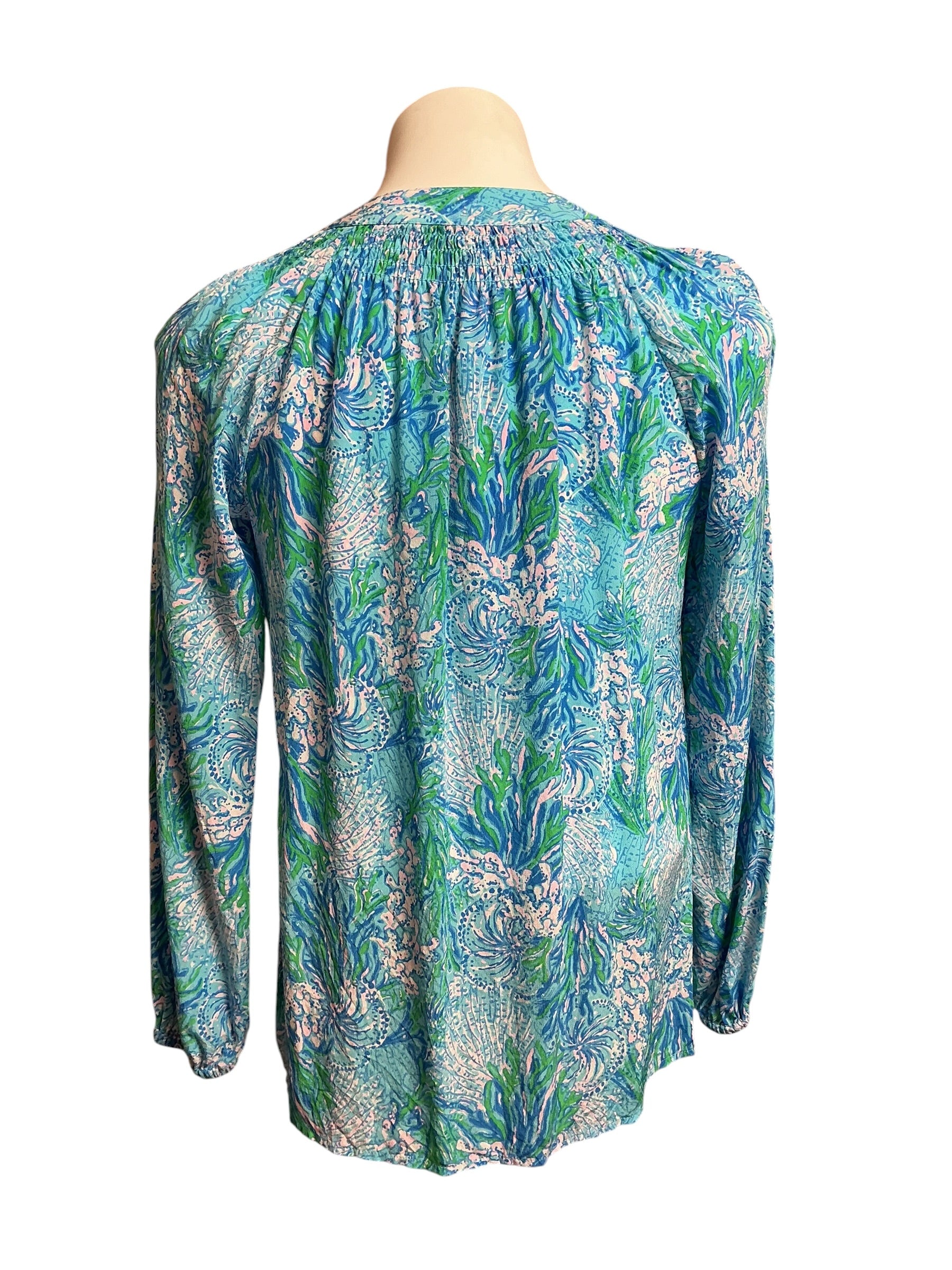 Lilly Pulitzer Elsa Silk Top Samba Coral - Size XS