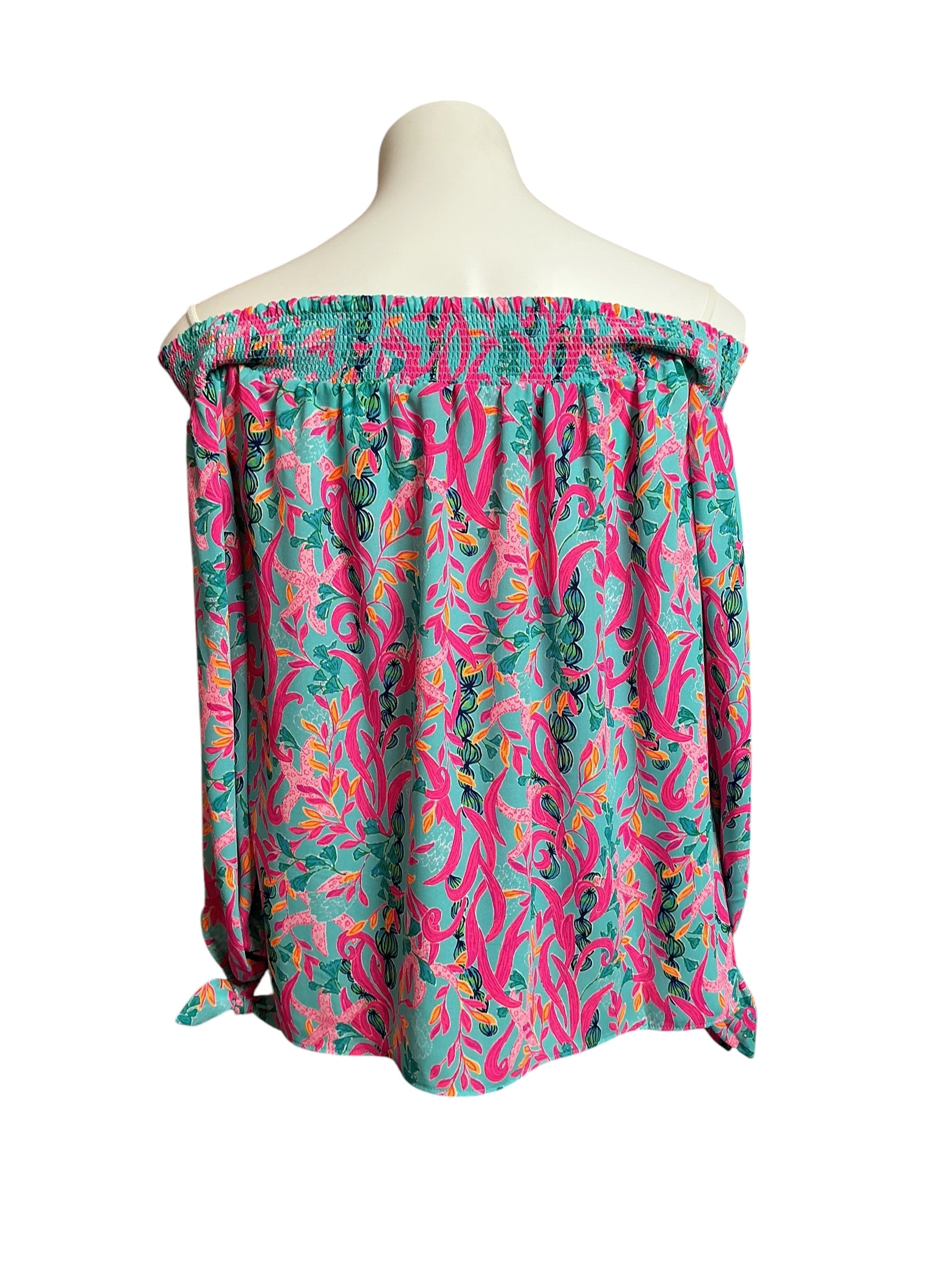 Lilly Pulitzer Maryellen Off-the-Shoulder Top - Seaweed Samba - Size S