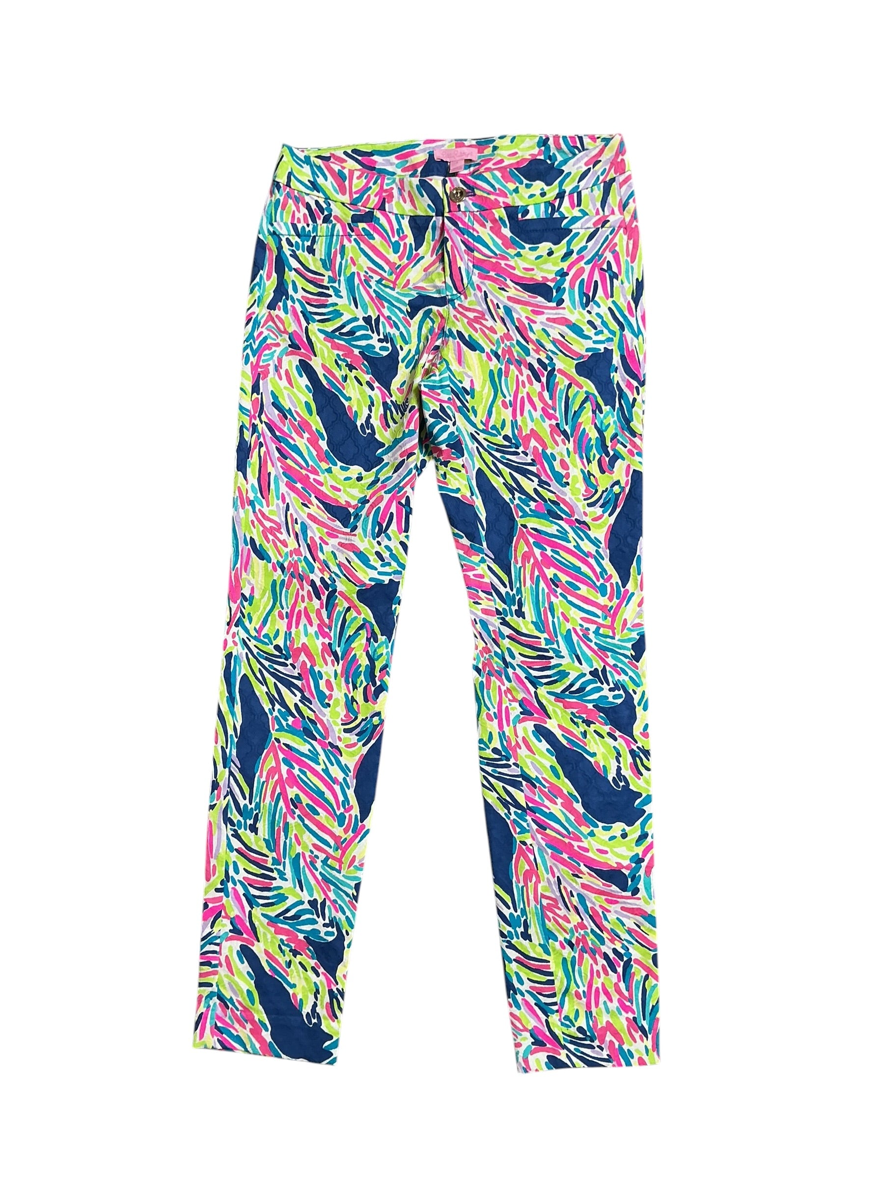 Lilly Pulitzer NWT Printed Kelly Pant Indigo Palm Reader - Size 2