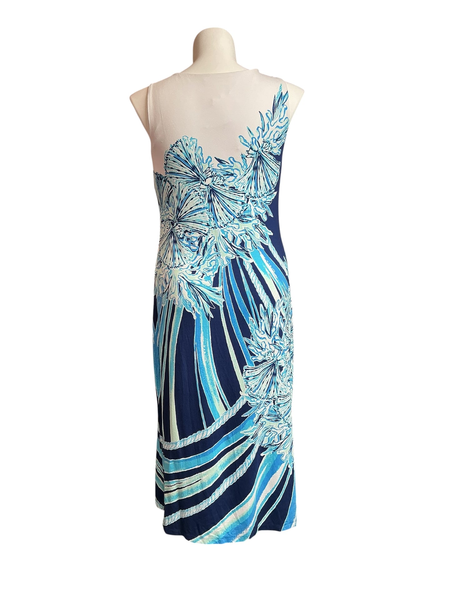 Lilly Pulitzer NWT Mercer Midi Dress Deep Sea Navy Hooked On A Feeling Engineered - Size XL