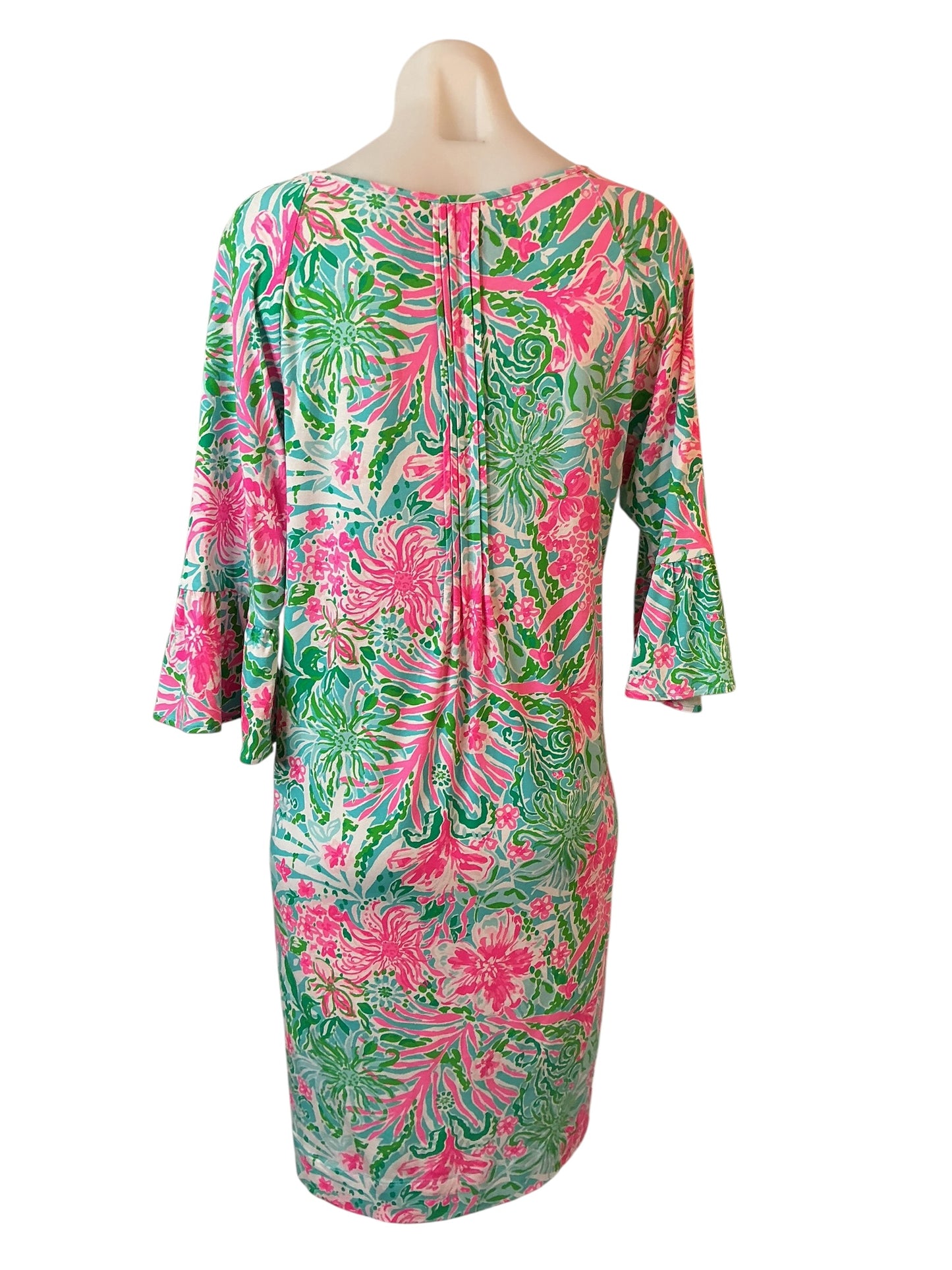 Lilly Pulitzer Krysta 3/4 Sleeve Dress Amalfi Leaf it Wild - Size M