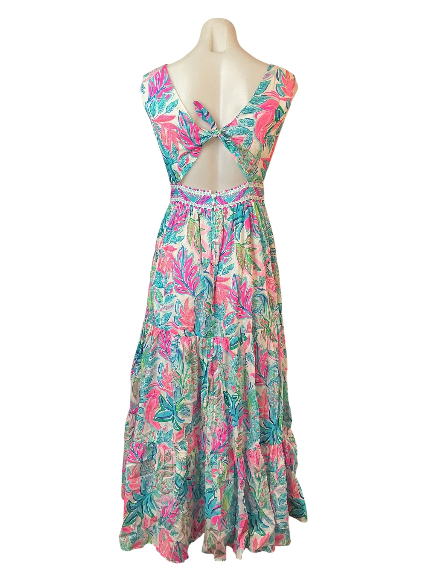 Lilly Pulitzer NWT Charleen Maxi Dress Resort White Toucan Do it Better Engineered - Size 0