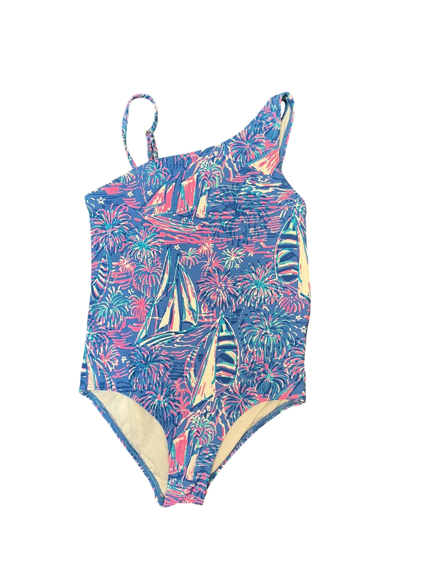 Lilly Pulitzer Girl's One-Piece Swimsuit Boca Blue It's A Sailabration - Size 6