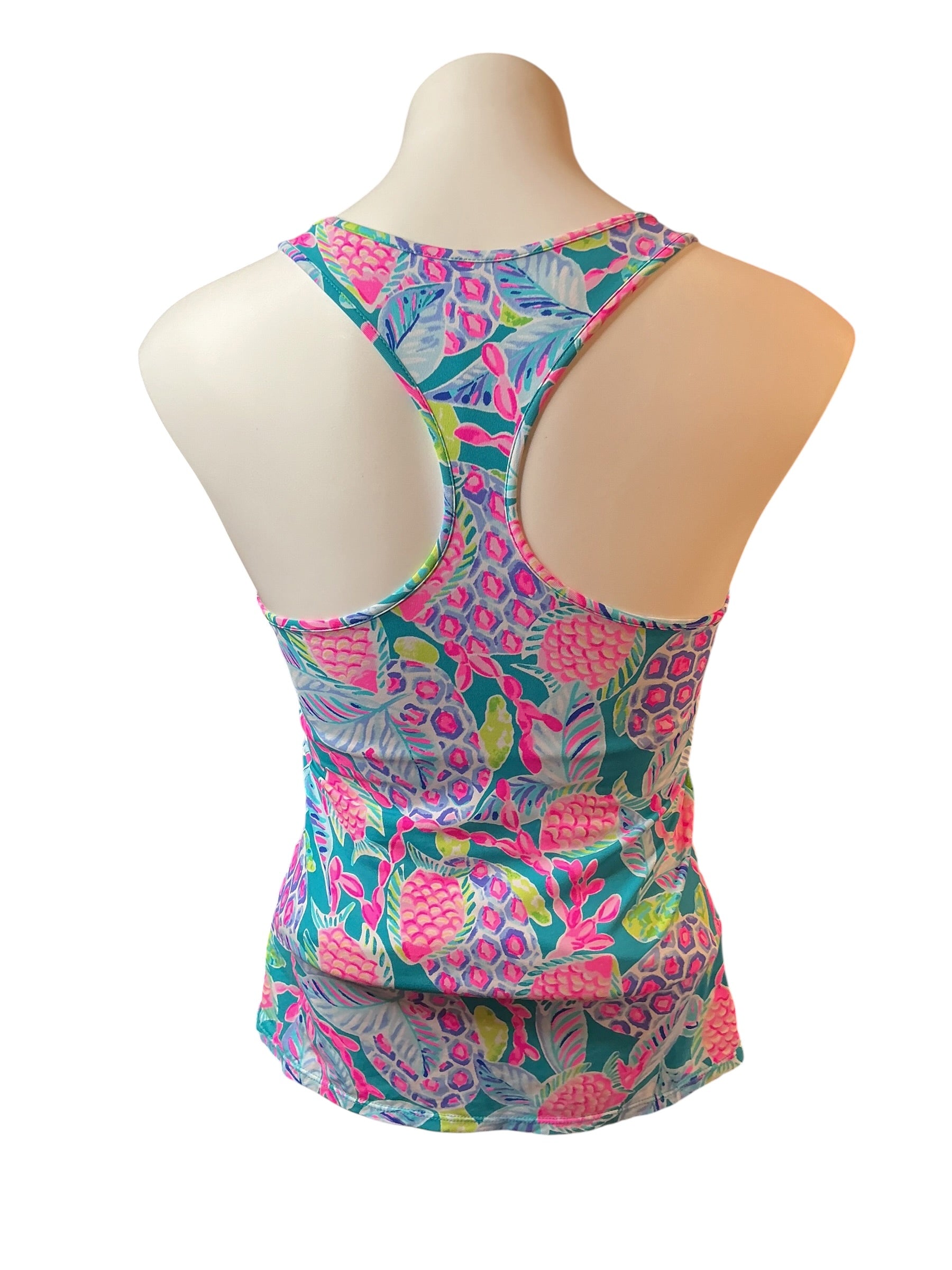 Lilly Pulitzer Mina Tank UPF 50+ Maldives Green Turtle Waves - Size XS