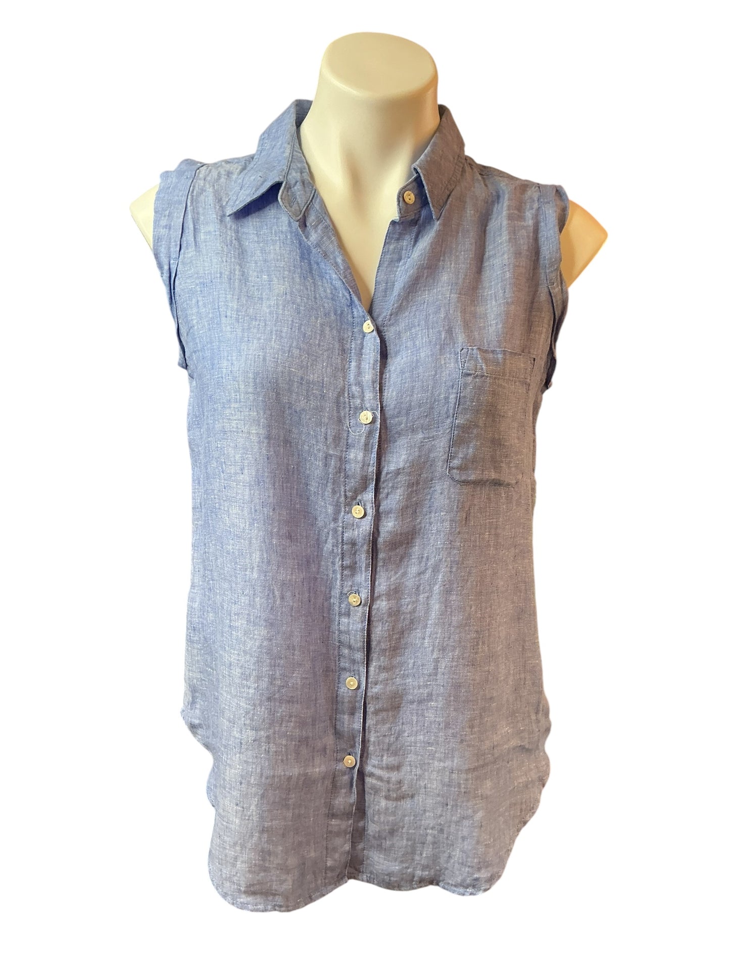 Lilly Pulitzer Sleeveless Button Down Top Beckon Blue - Size S