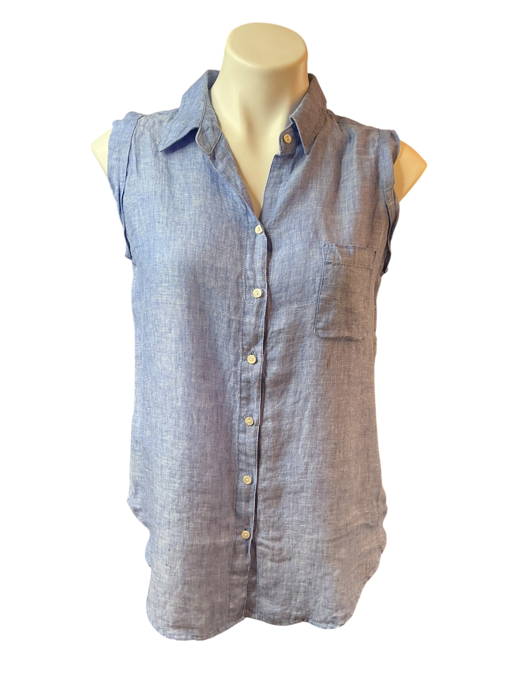 Lilly Pulitzer Sleeveless Button Down Top Beckon Blue - Size S