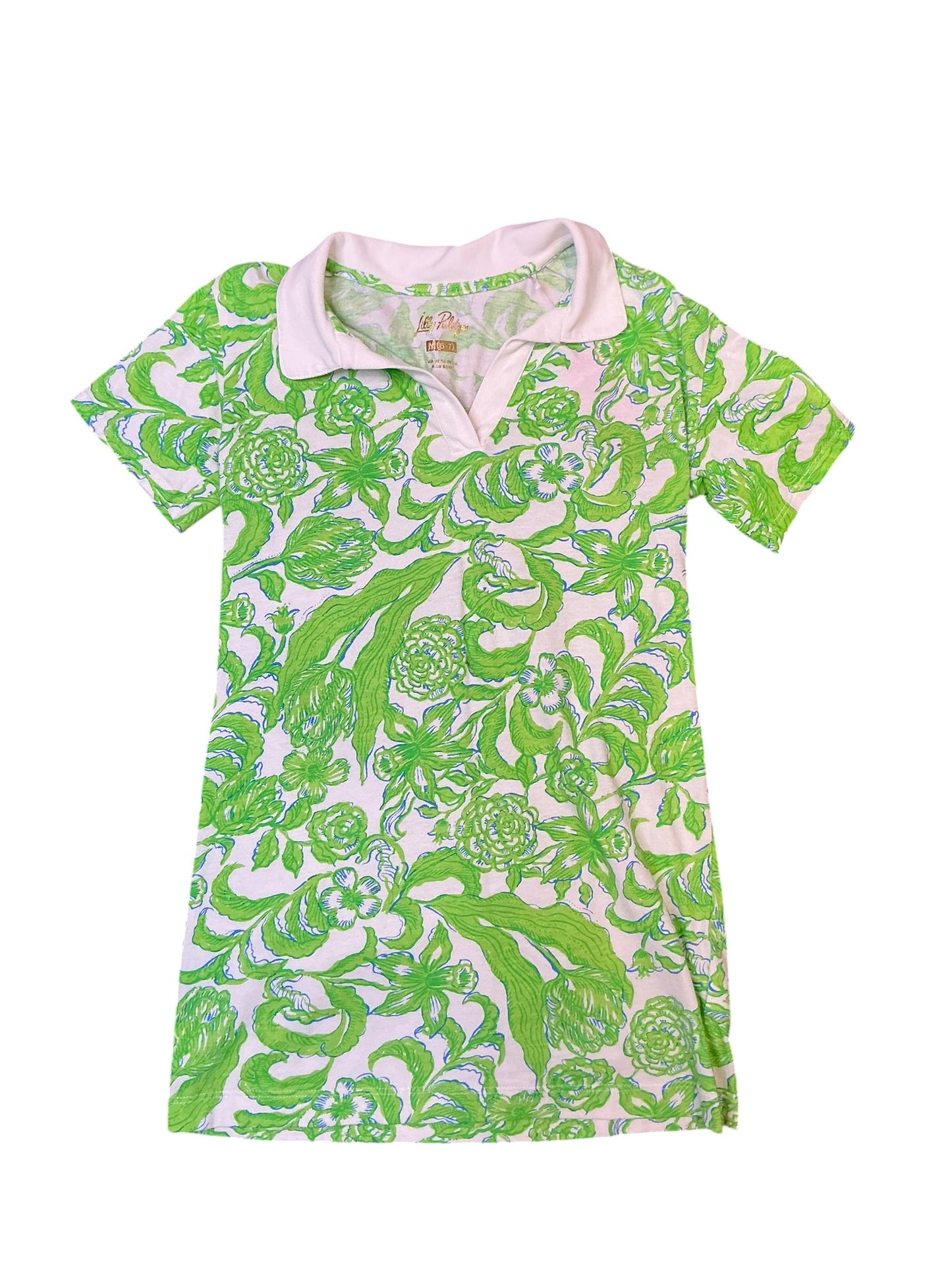 Lilly Pulitzer Girls Mini Alden Dress Resort White Daffodil Hill - Size M (6-7)