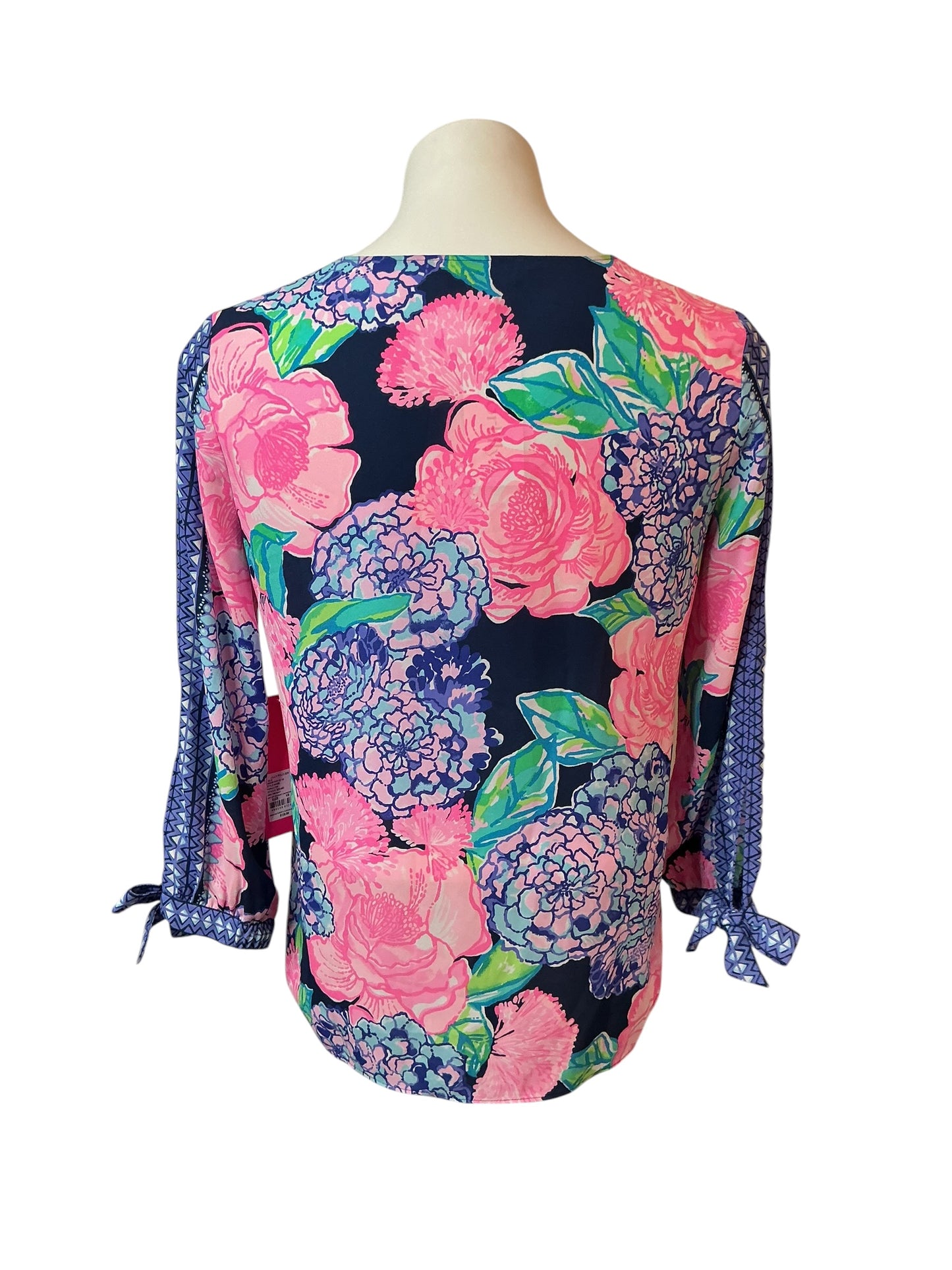 Lilly Pulitzer NWT Pamala Top High Tide Hey Hey Bouquet Engineered - Size XS