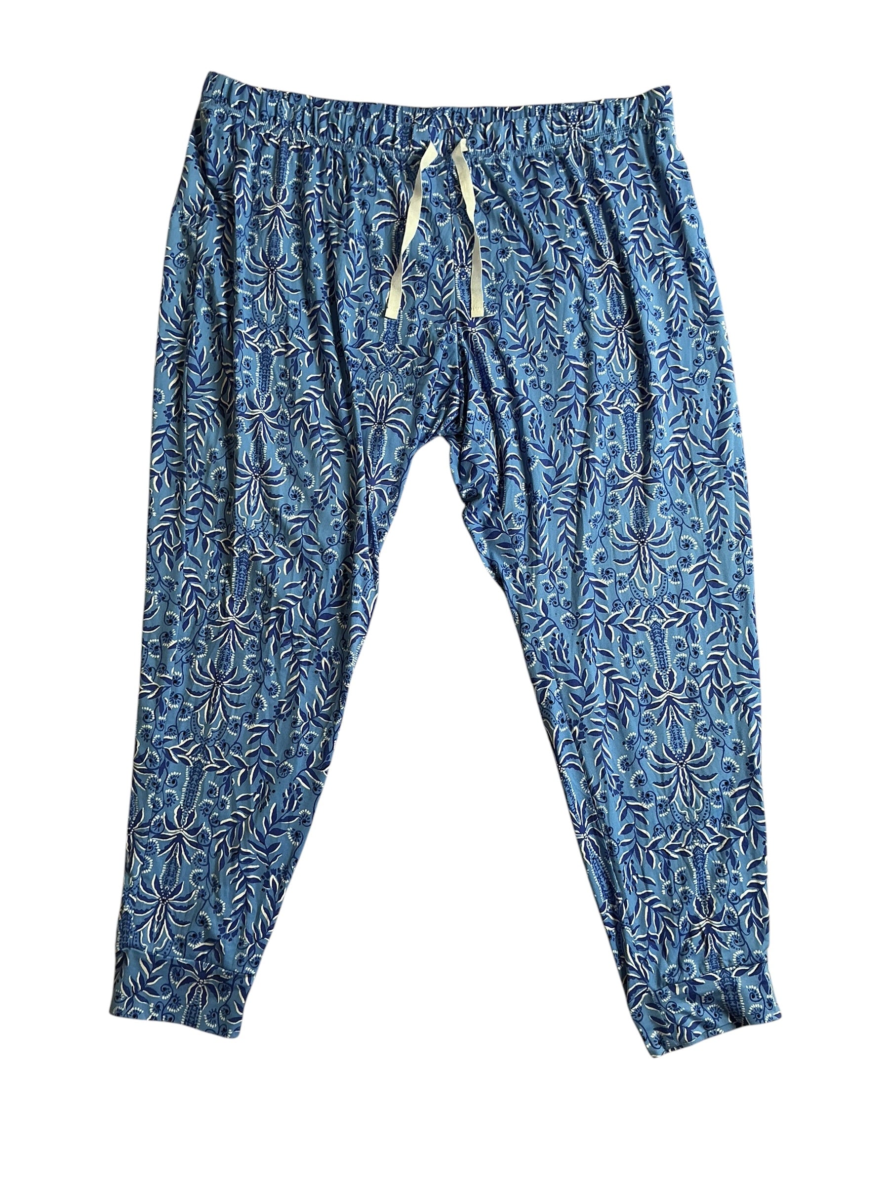 Lilly Pulitzer Tinsely PJ Knit Pants Abaco Blue Have It Both Rays - Size XXL
