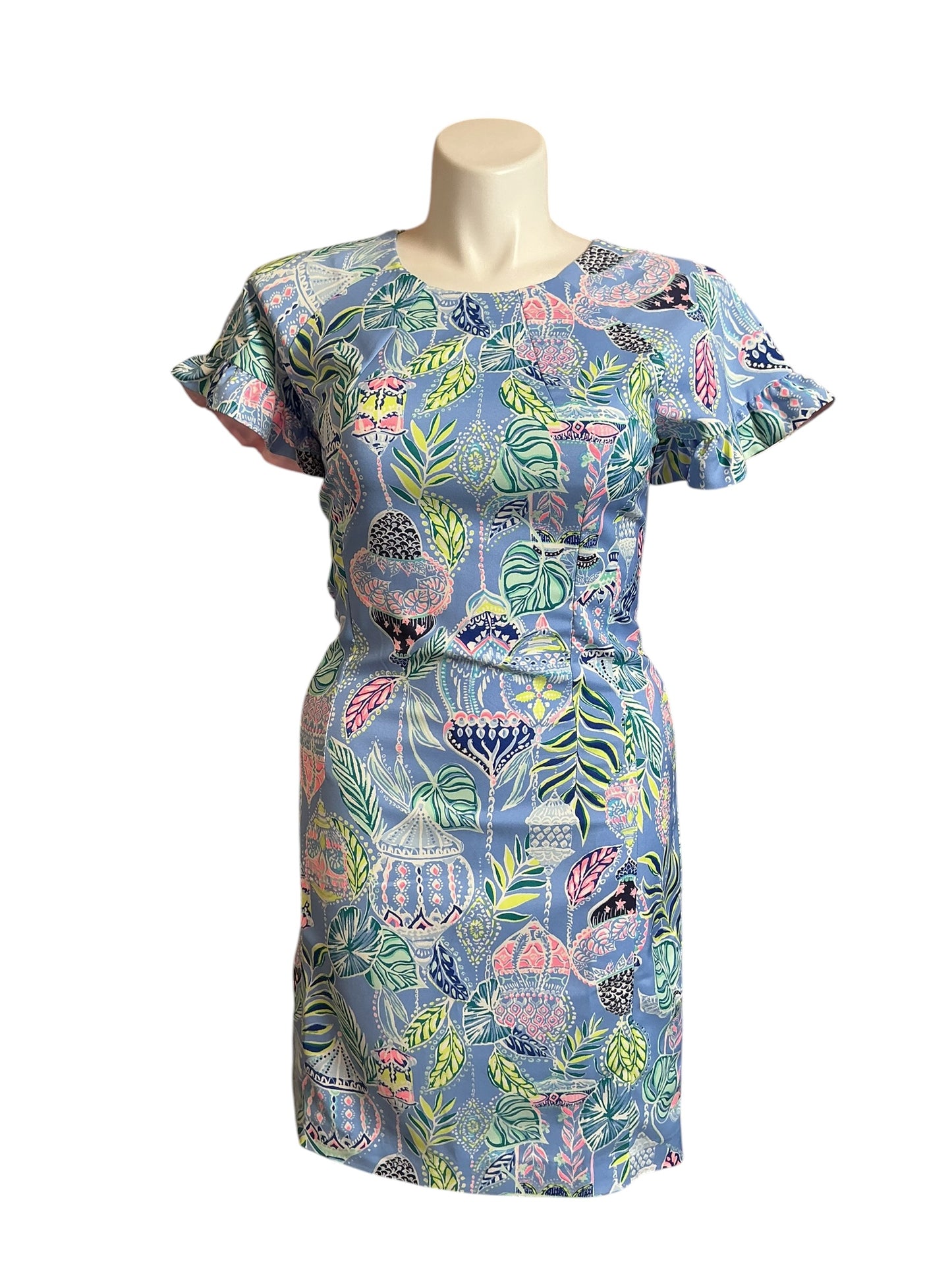 Lilly Pulitzer NWT Kerstin Stretch Shift Blue Peri Lapis Lanterns - Size 10