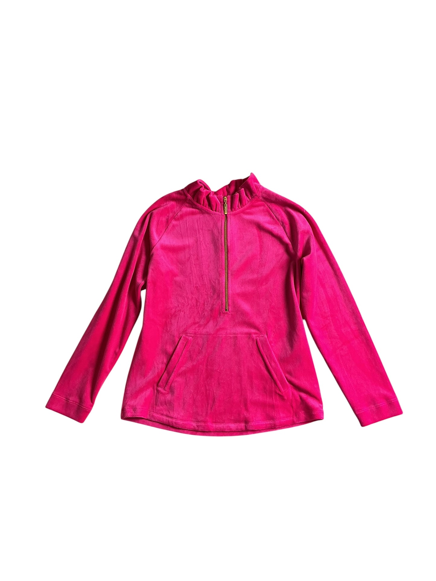 Lilly Pulitzer NWT Girls Little Ruffle Velour Popover Pink Palms - Size XL (12-14)
