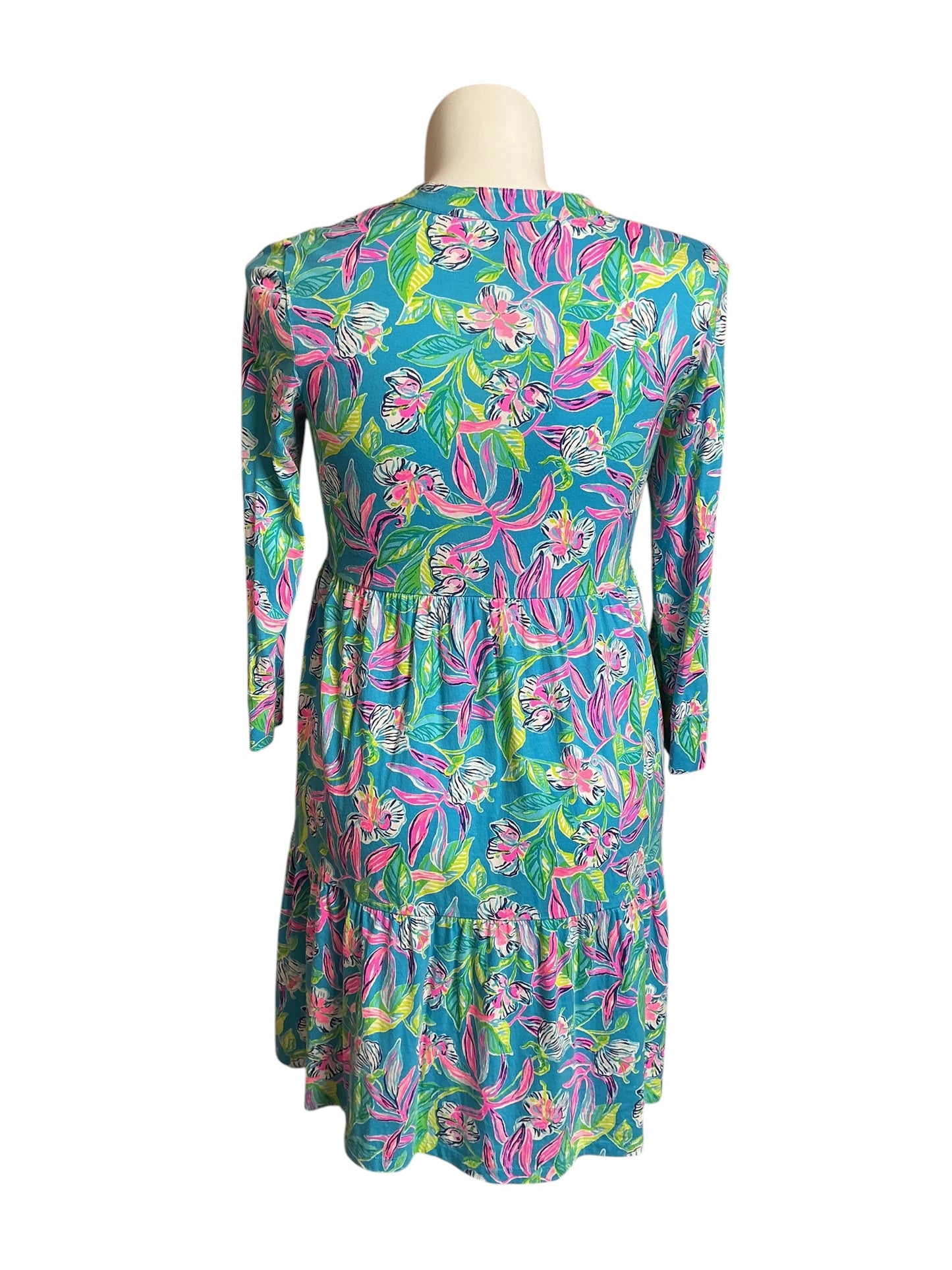 Lilly Pulitzer Alaina Dress Keep On Beleafing Formentera Turquoise - Size M