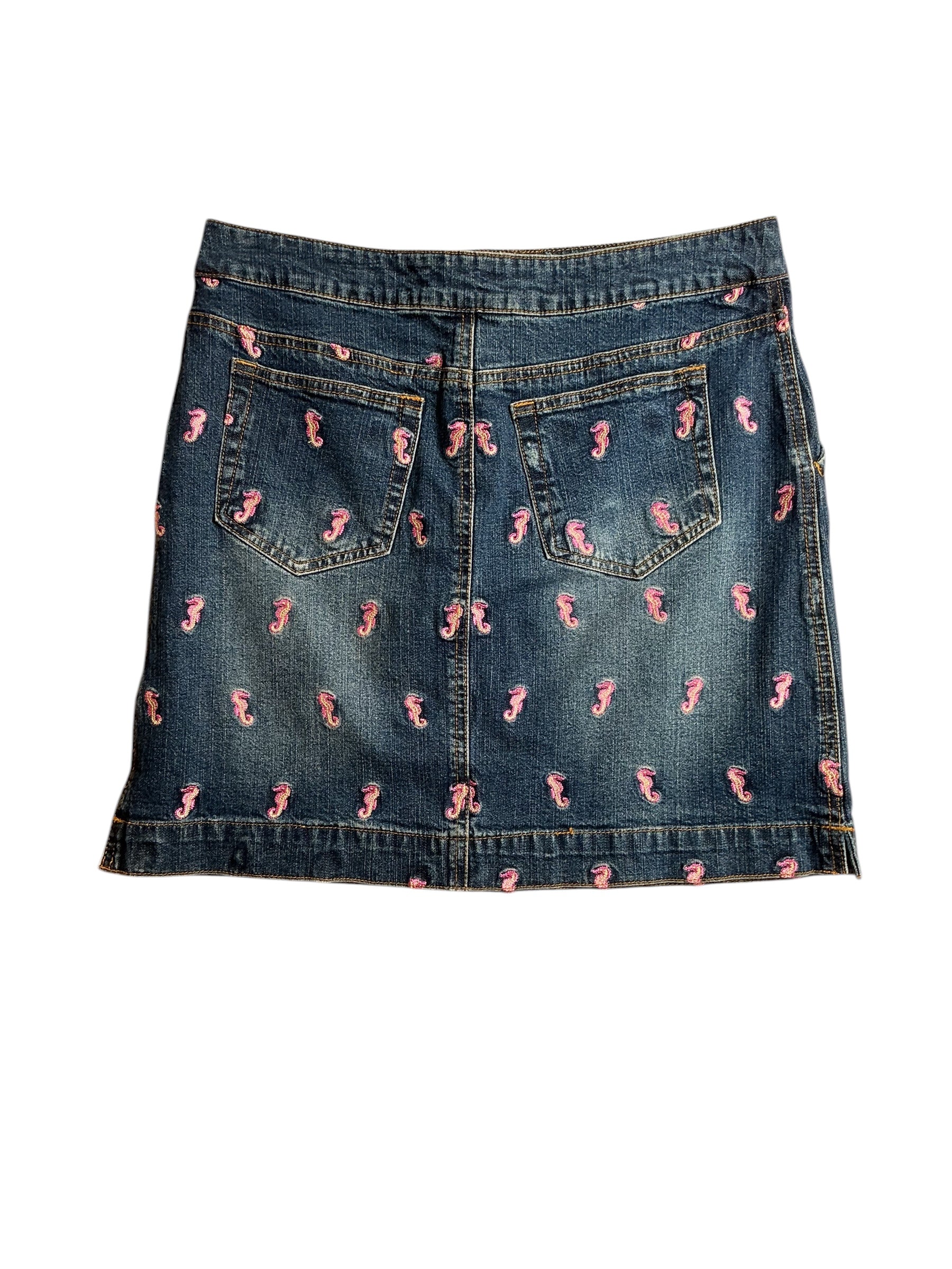 Lilly Pulitzer Emily Skirt Embroidered - Indigo Blue Mini Seahorse Embroidery - Size 4
