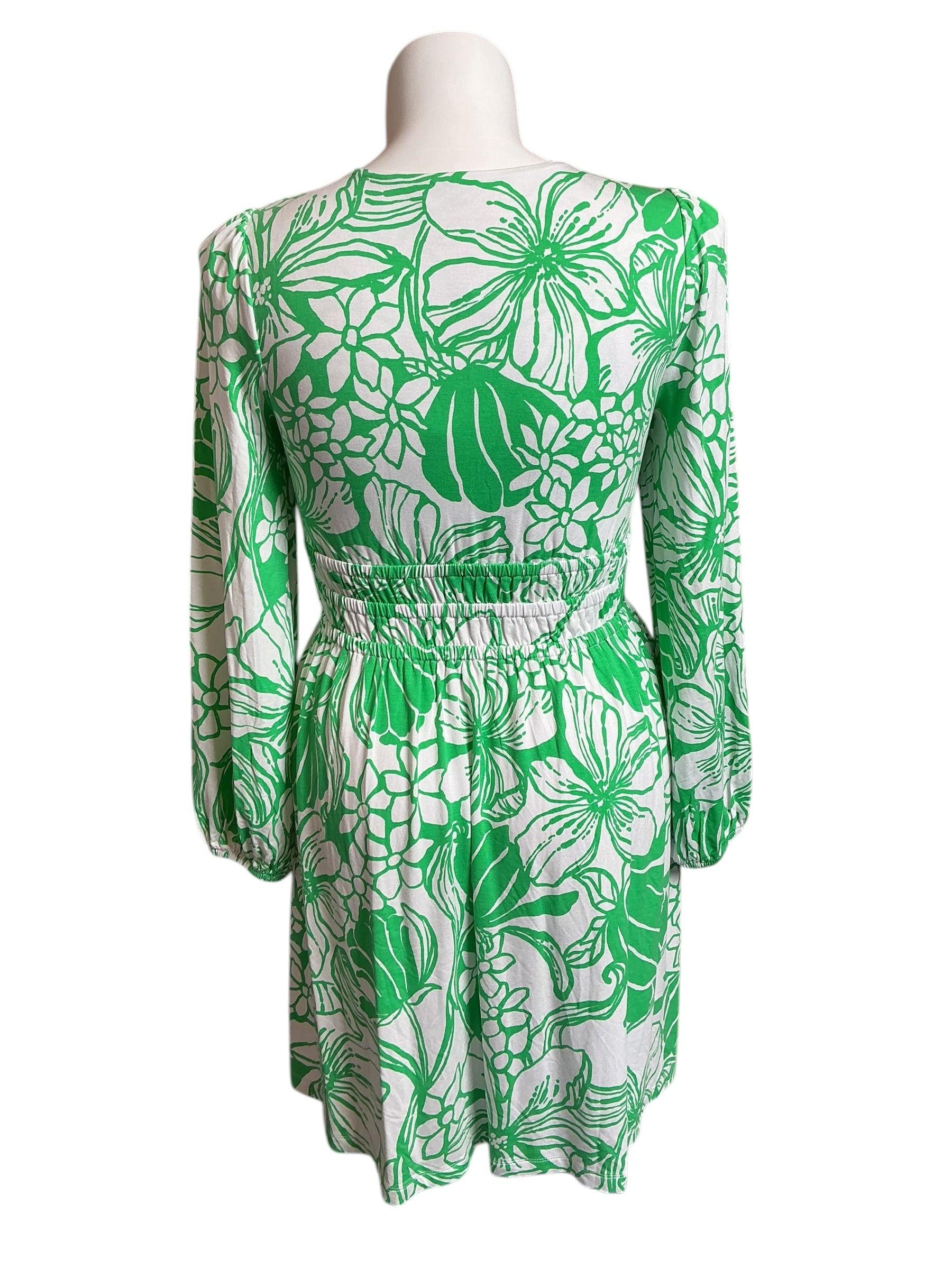 Lilly Pulitzer NWT Calla Long Sleeve V-Neck Dress Spearmint Oversized Kiss My Tuli - Size M