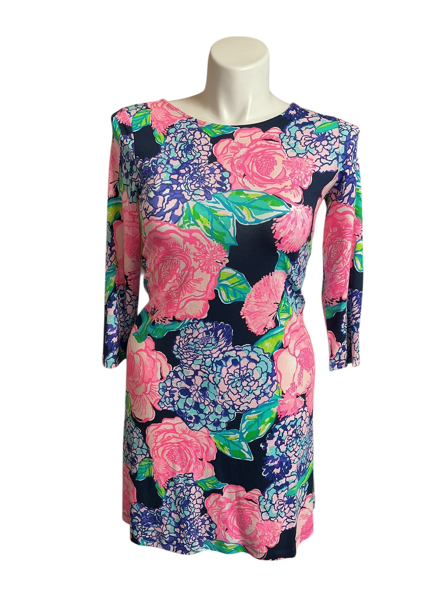 Lilly Pulitzer NWT Ophelia Dress High Tide Navy Hey Hey Bouquet - Size M