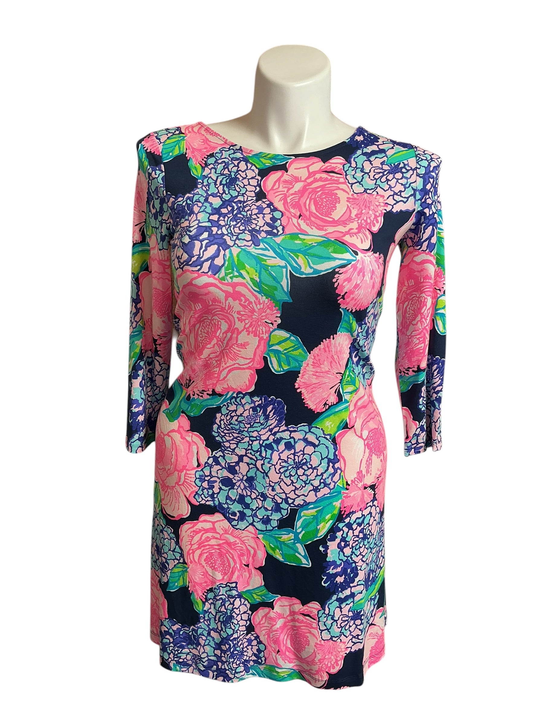 Lilly Pulitzer NWT Ophelia Dress High Tide Navy Hey Hey Bouquet - Size M