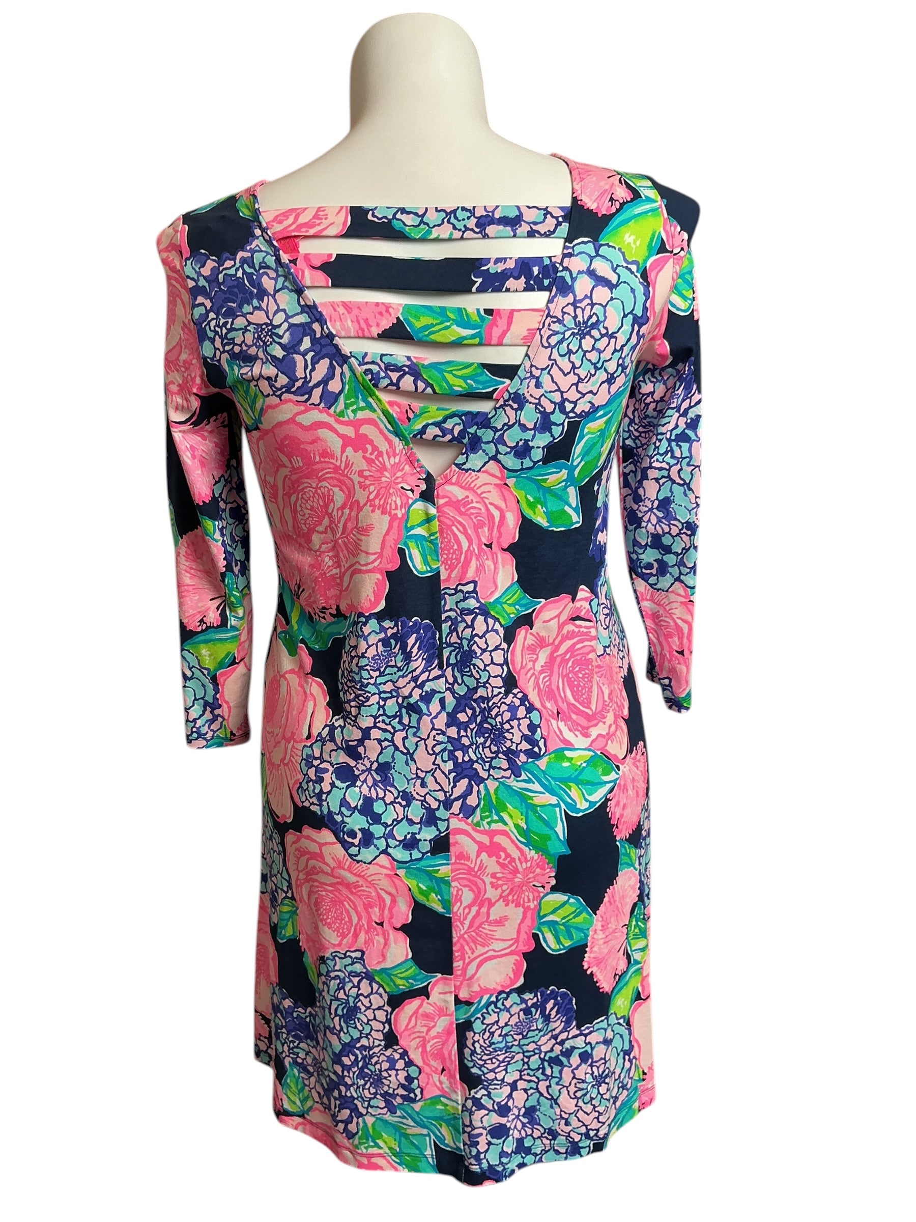 Lilly Pulitzer NWT Ophelia Dress High Tide Navy Hey Hey Bouquet - Size M