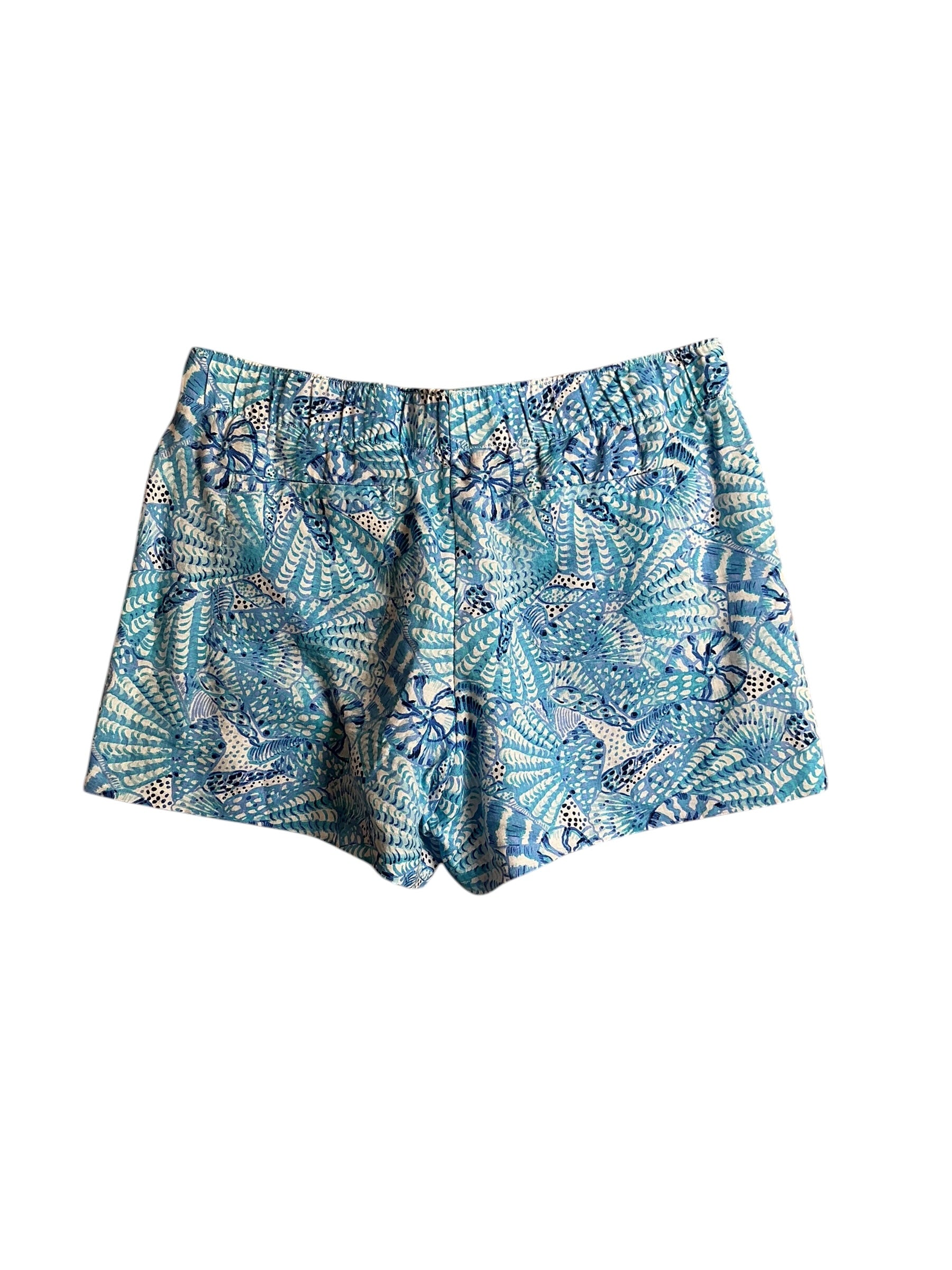 Lilly Pulitzer Lilo Linen Short Amalfi Blue By The Seashore - Size L