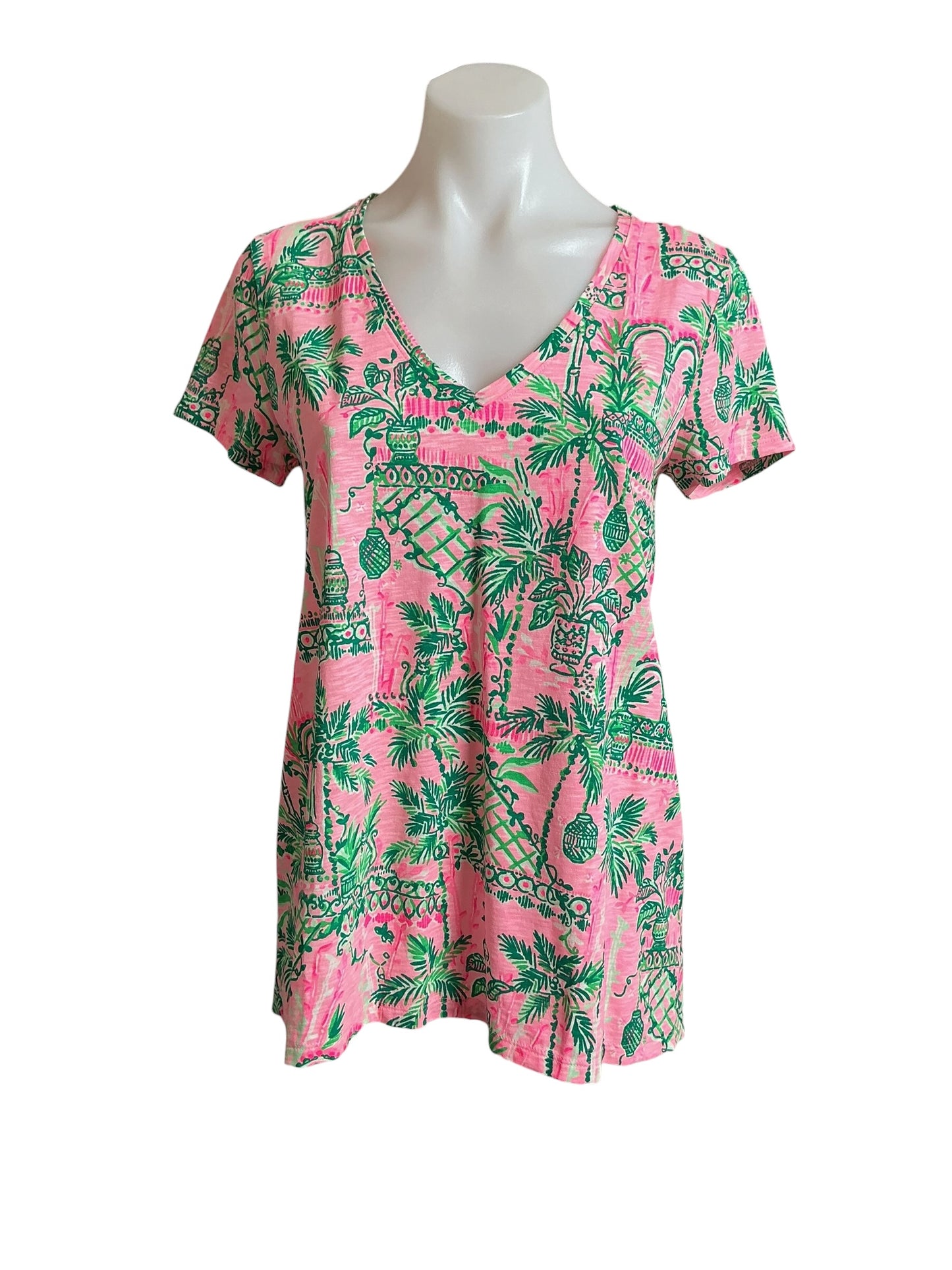 Lilly Pulitzer NWT Etta V-Neck Mandevilla Always Worth It - Size S