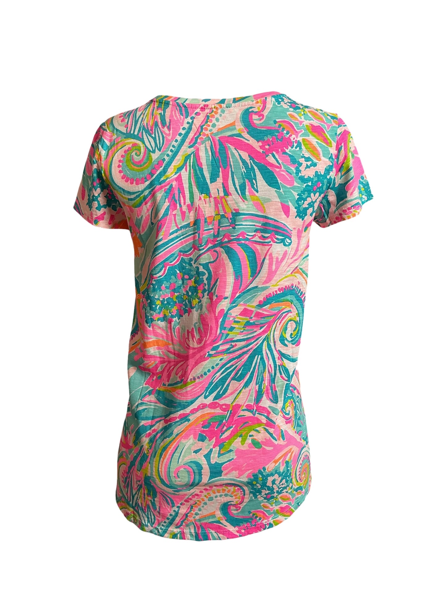 Lilly Pulitzer NWT Etta Scoop Neck Multi Carnivale Coral - Size XS
