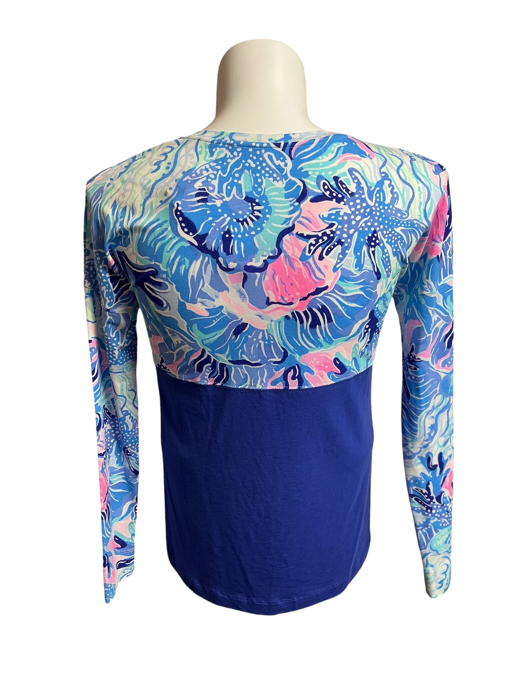 Lilly Pulitzer NWT Finn V-Neck Saltwater Blue Shade Seekers - Size XS
