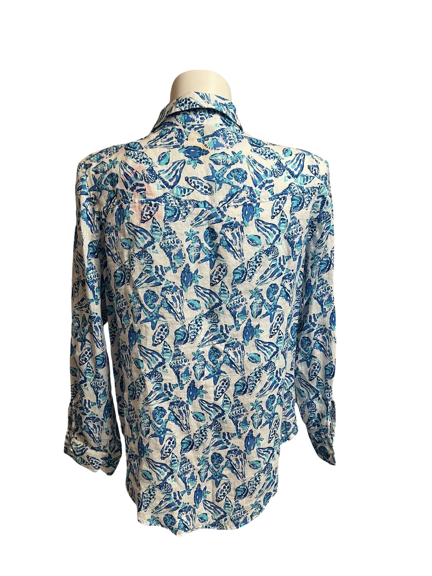 Lilly Pulitzer NWT Sea View Button Down Resort White Shell Collector - Size XXL