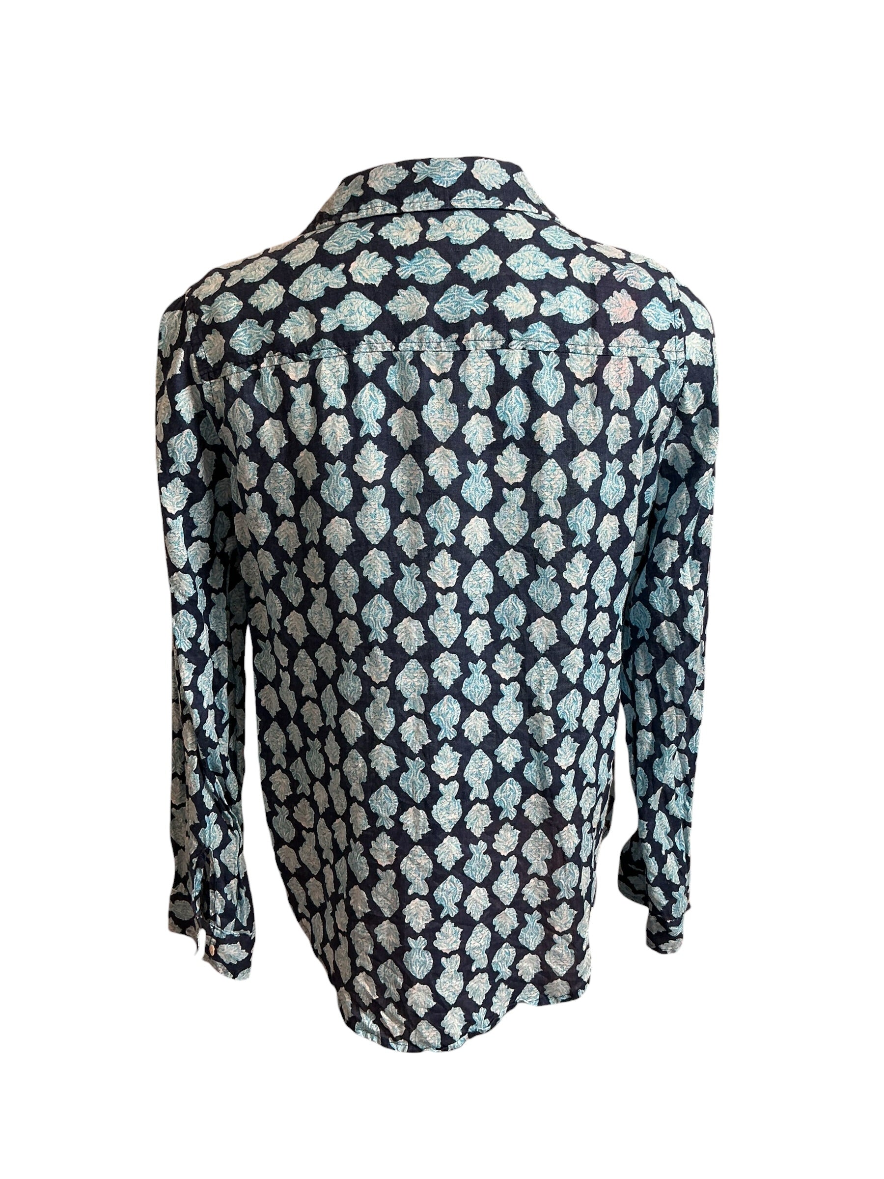 Lilly Pulitzer Sea View Button Down Any Fin For You - Size S