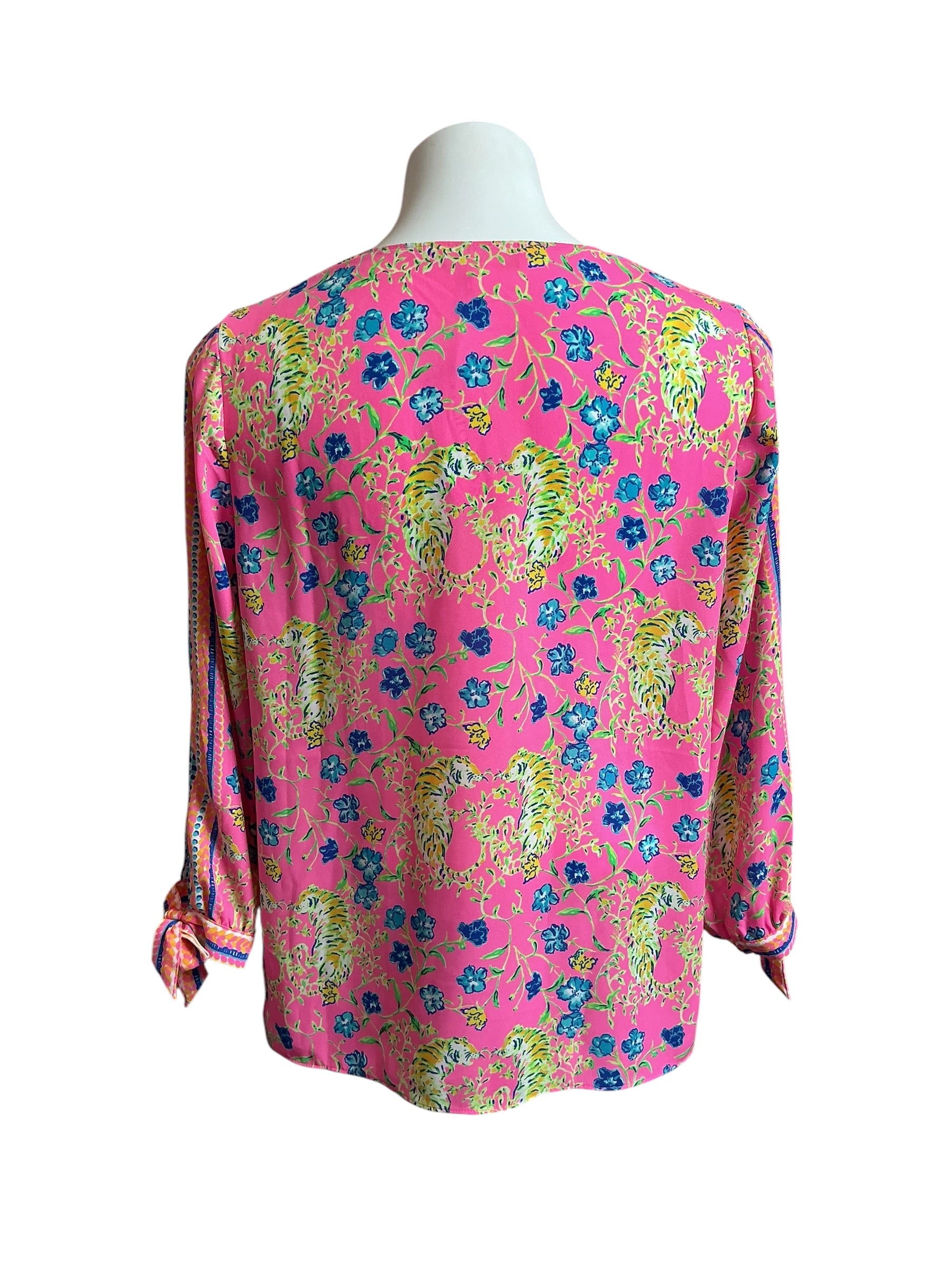 Lilly Pulitzer Pamala Lileeze Top Prosecco Pink Tigress Garden - Size S