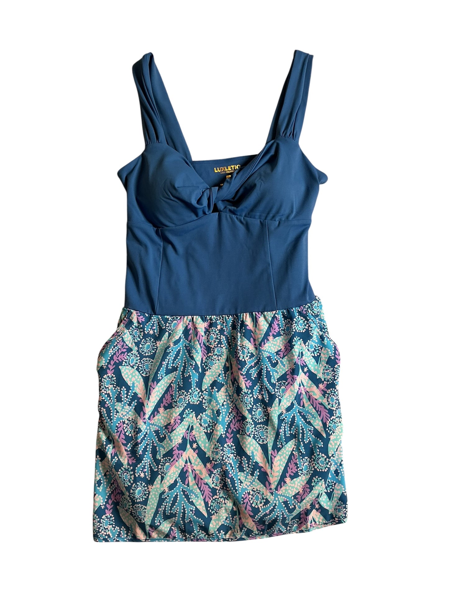 Lilly Pulitzer NWT Carys Active Romper Barton Blue Star Glazing - Size M