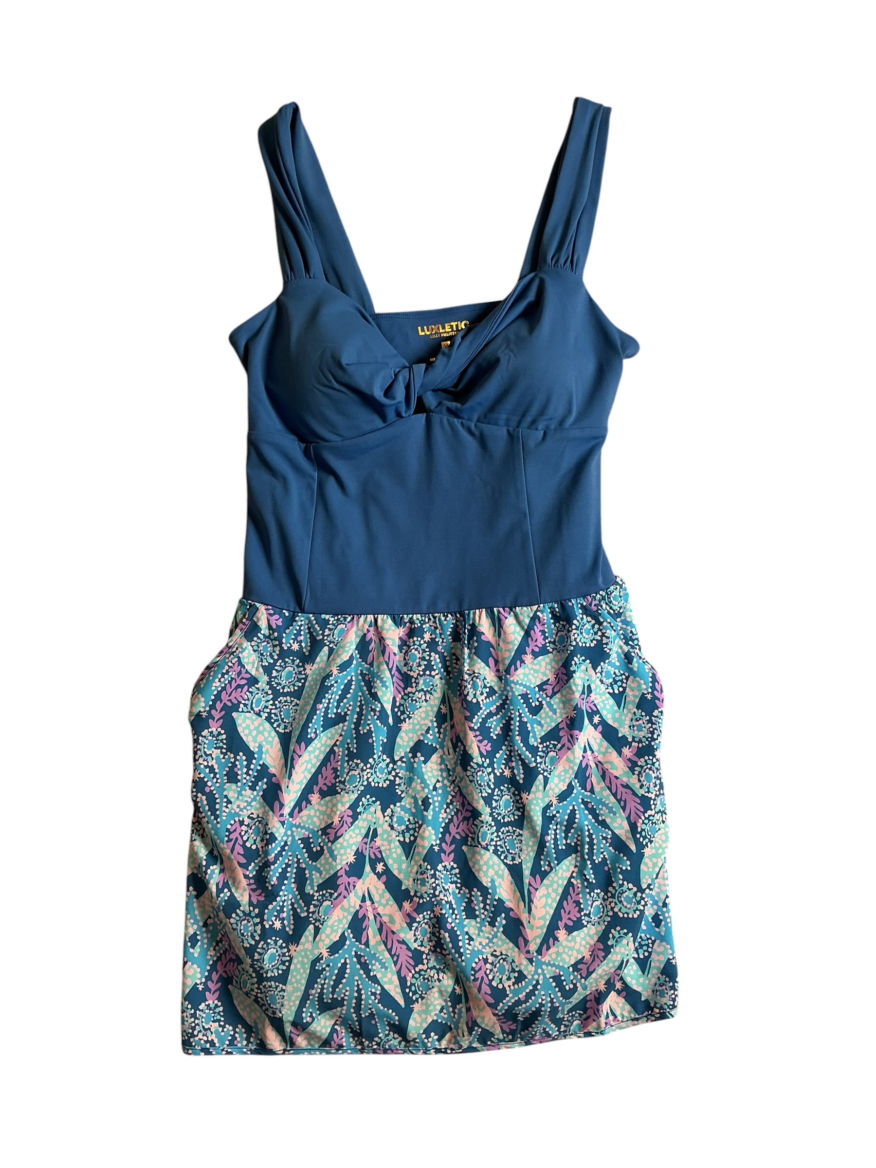 Lilly Pulitzer NWT Carys Active Romper Barton Blue Star Glazing - Size M