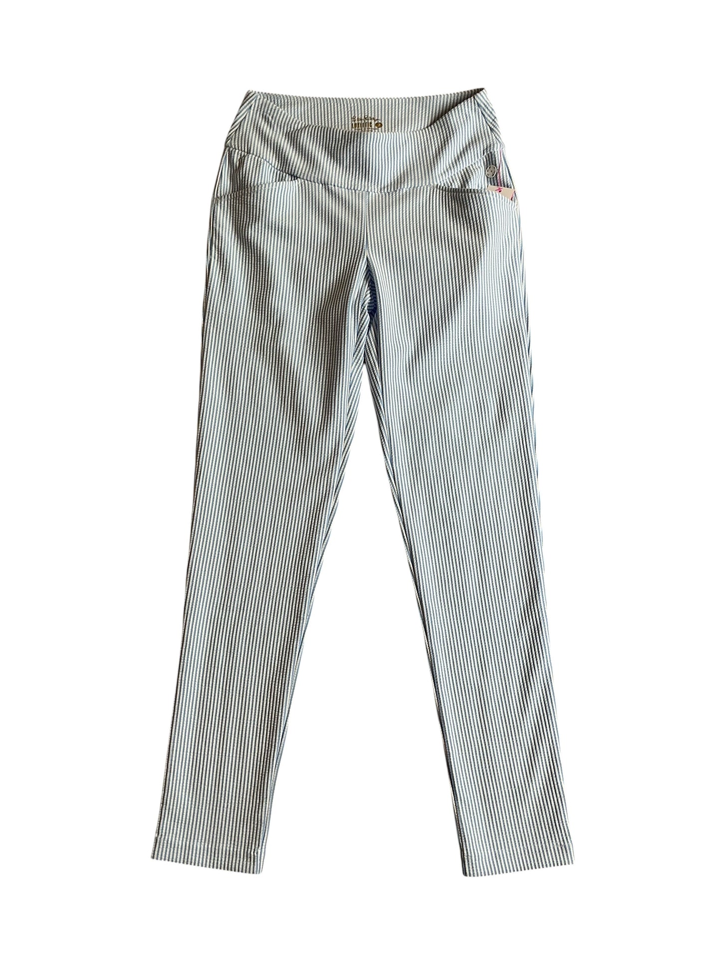 Lilly Pulitzer NWT Corso Pants UPF 50+ Blue Peri Performance Seersucker - Size 2
