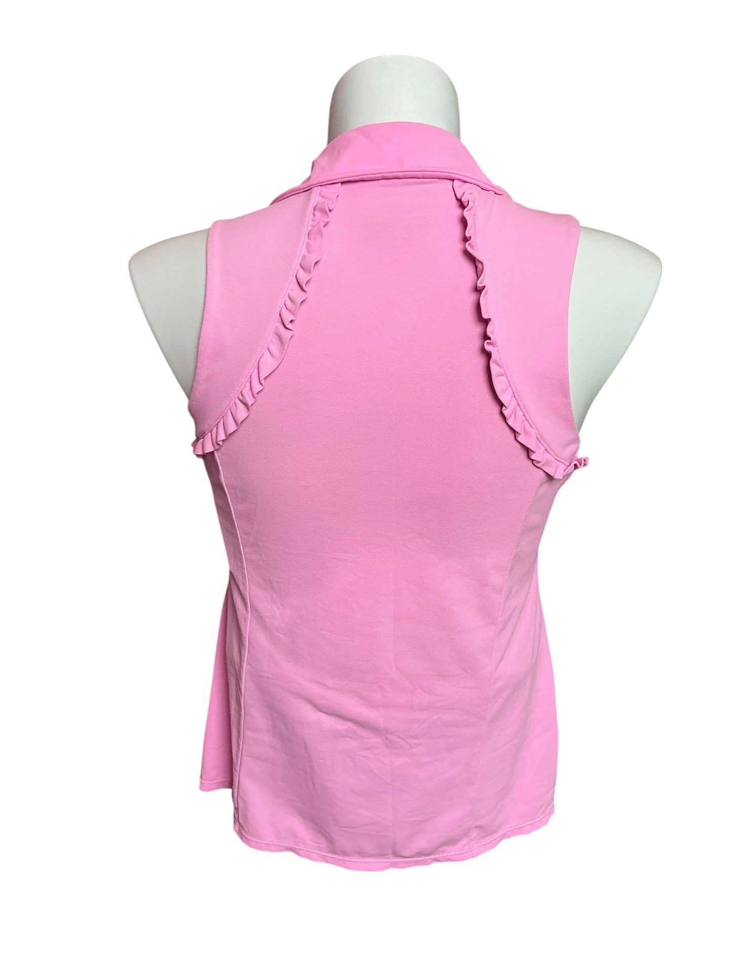 Lilly Pulitzer UPF 50+ Luxletic Martina Sleeveless Polo Top Pink Size L