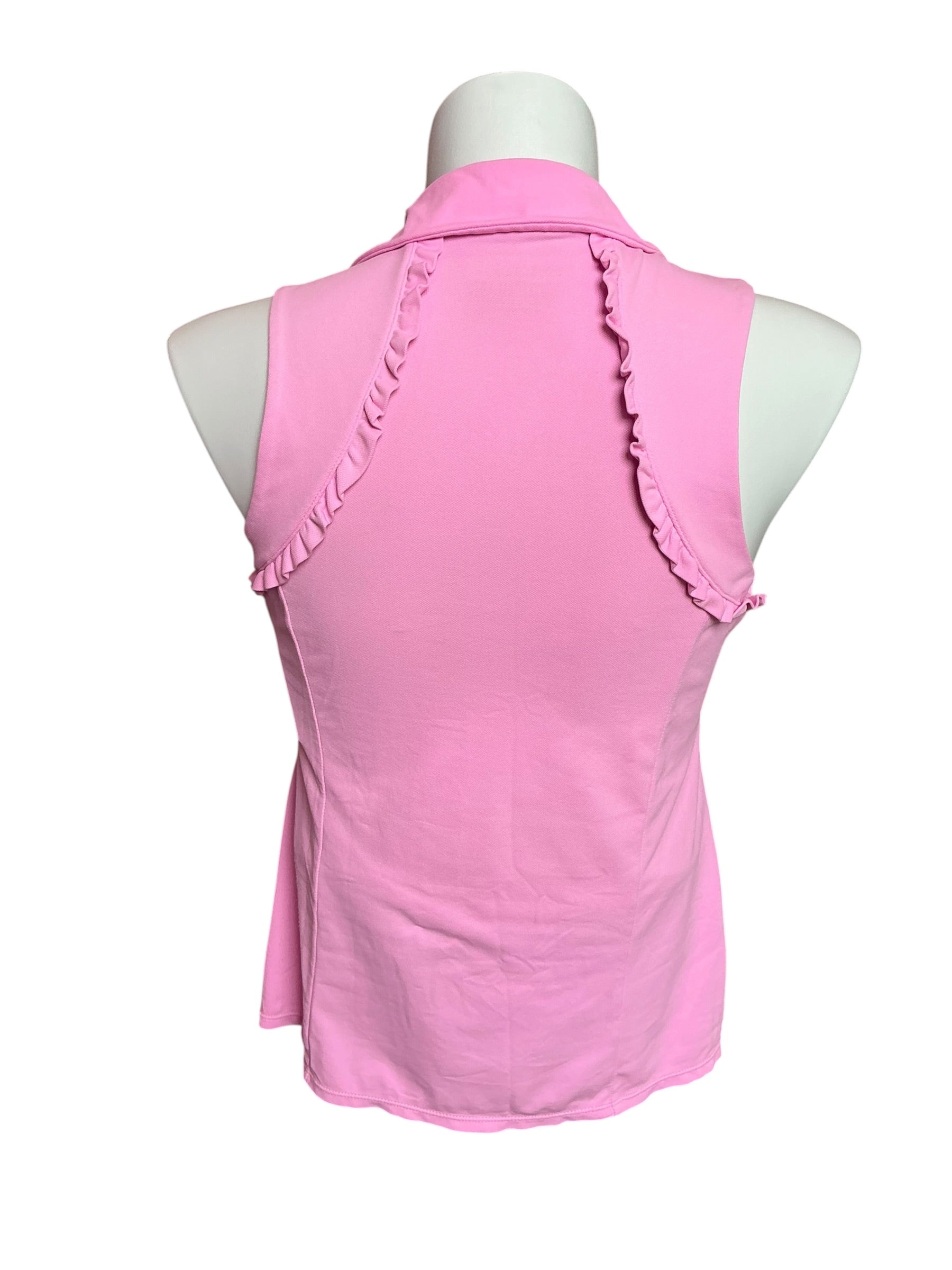 Lilly Pulitzer UPF 50+ Luxletic Martina Sleeveless Polo Top Pink Size L