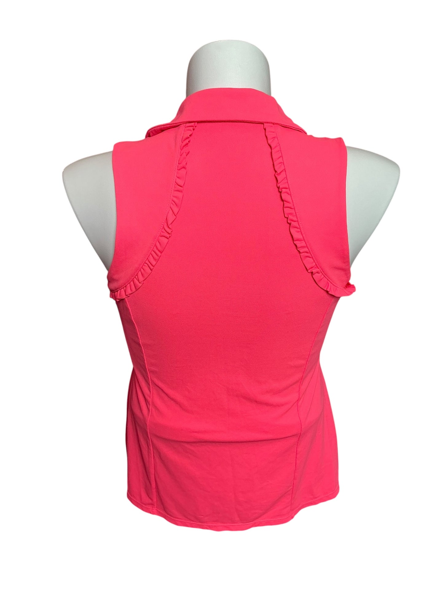 Lilly Pulitzer UPF 50+ Luxletic Martina Sleeveless Polo Top Coral Size L