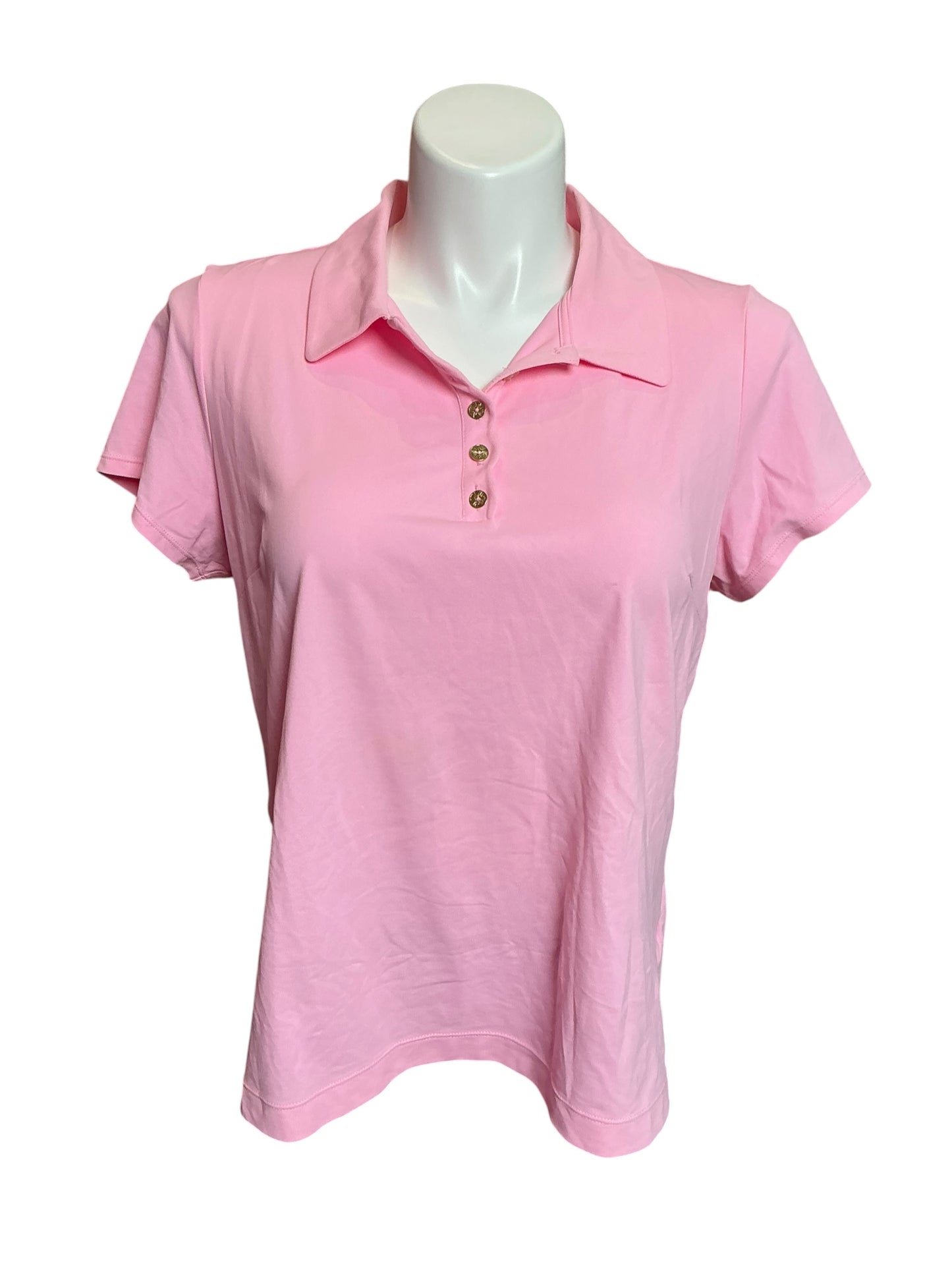 Lilly Pulitzer Luxletic UPF 50+ Frida Scallop Polo Pink Size XXL