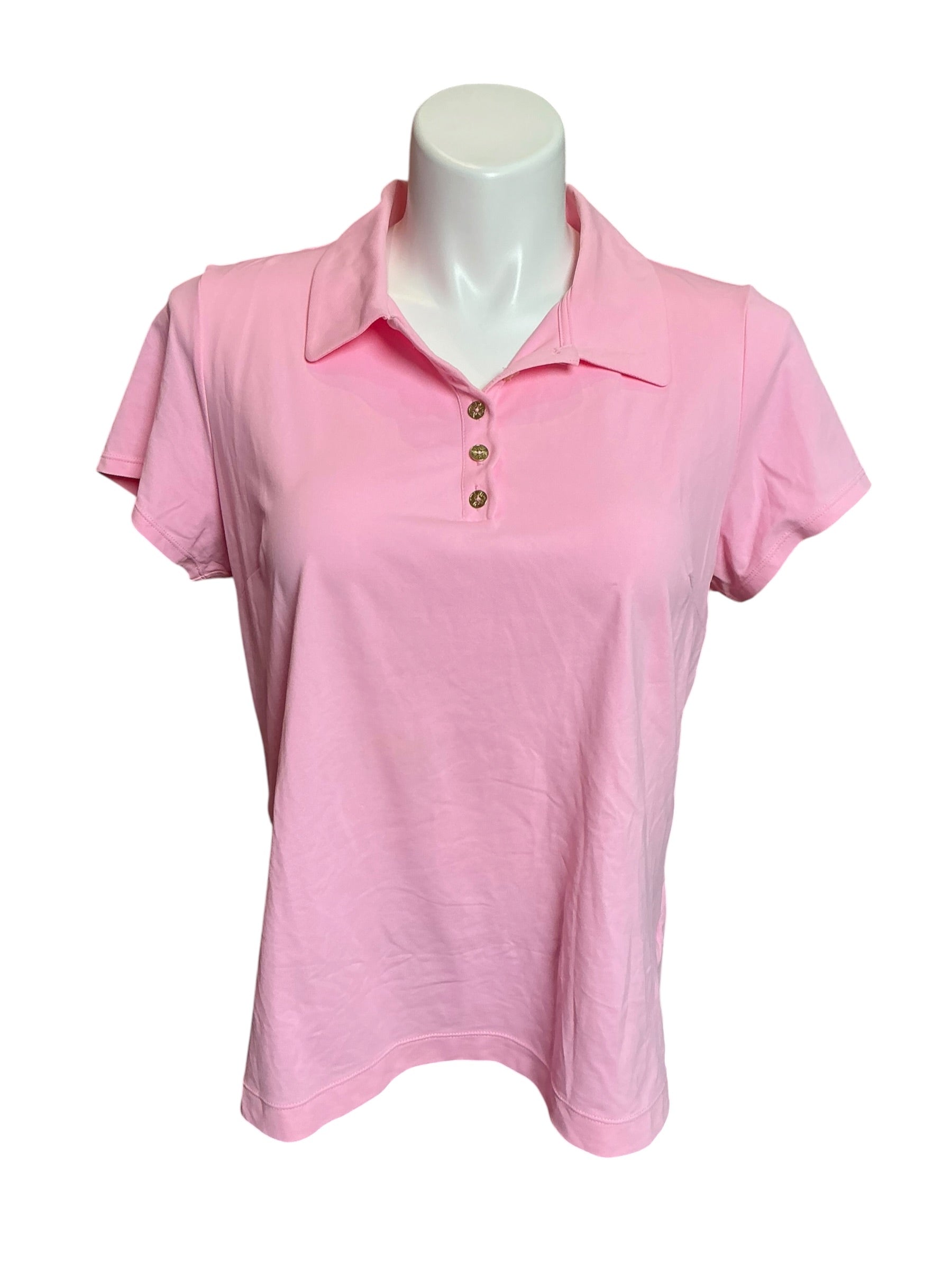 Lilly Pulitzer Luxletic UPF 50+ Frida Scallop Polo Pink Size XXL