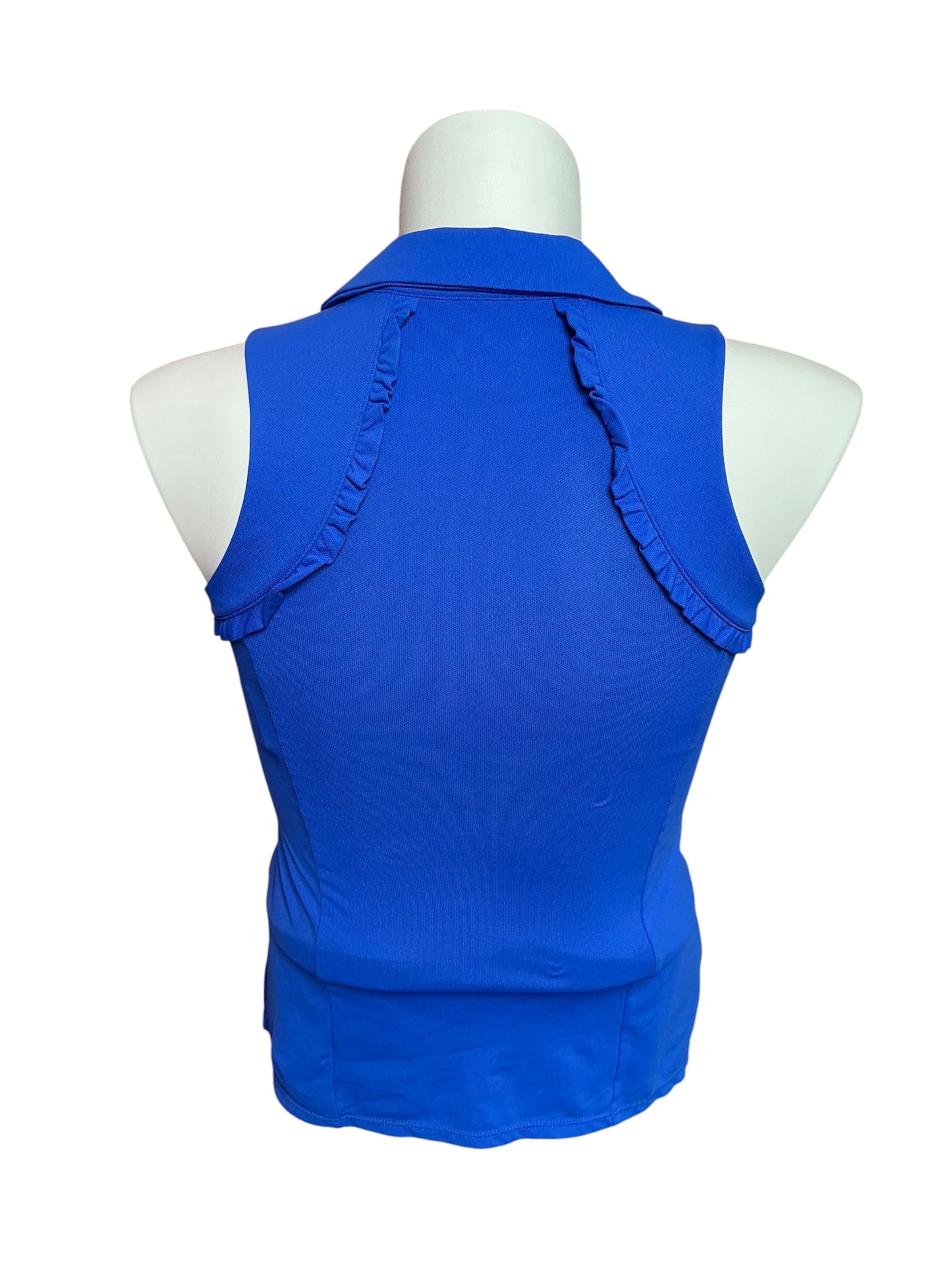 Lilly Pulitzer UPF 50+ Luxletic Martina Sleeveless Polo Top Solid Borealis Blue - Size XS